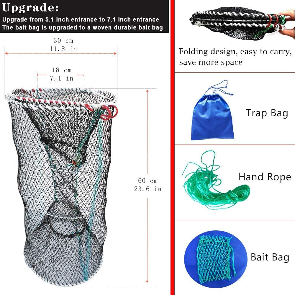 Portable Folded Fishing Net Hand Casting Cage Crab Fish Lobster