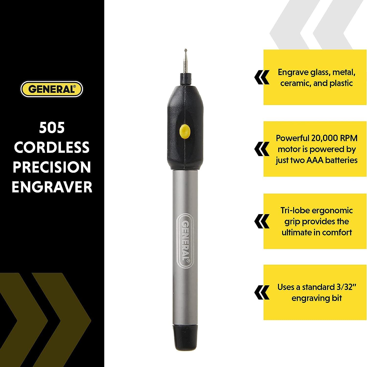 General Tools Cordless Engraving Pen Diamond Tip Metal Etching Tool for Toys Sporting Goods Glass Gifts