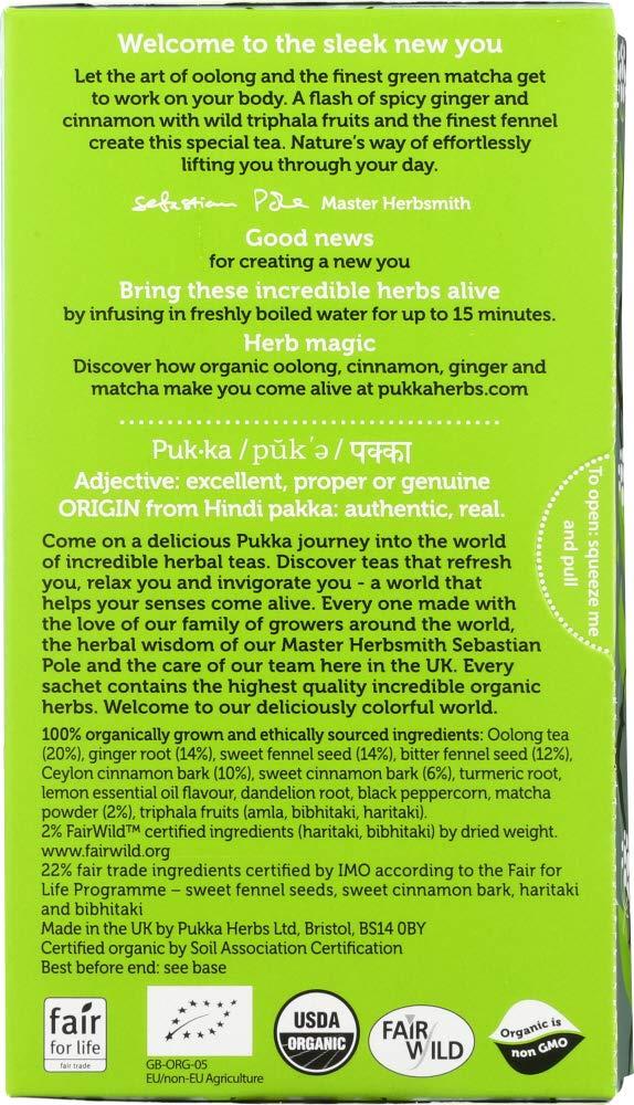 Pukka Herbs Lean Matcha Green 20 Herbal Tea Sachets 1.05 oz (30 g)