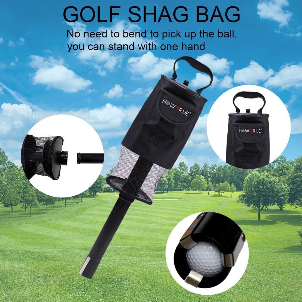 HOW TRUE Golf Ball Retriever, Portable Shag Bag Golf Ball Pick Up with