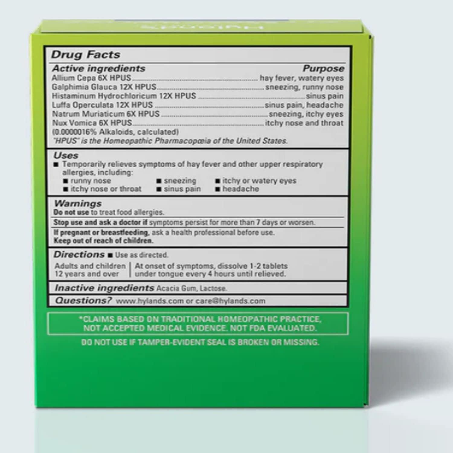 Hyland s Homeopathic Seasonal Allergy Relief 60 Tablets 60 Count (Pack