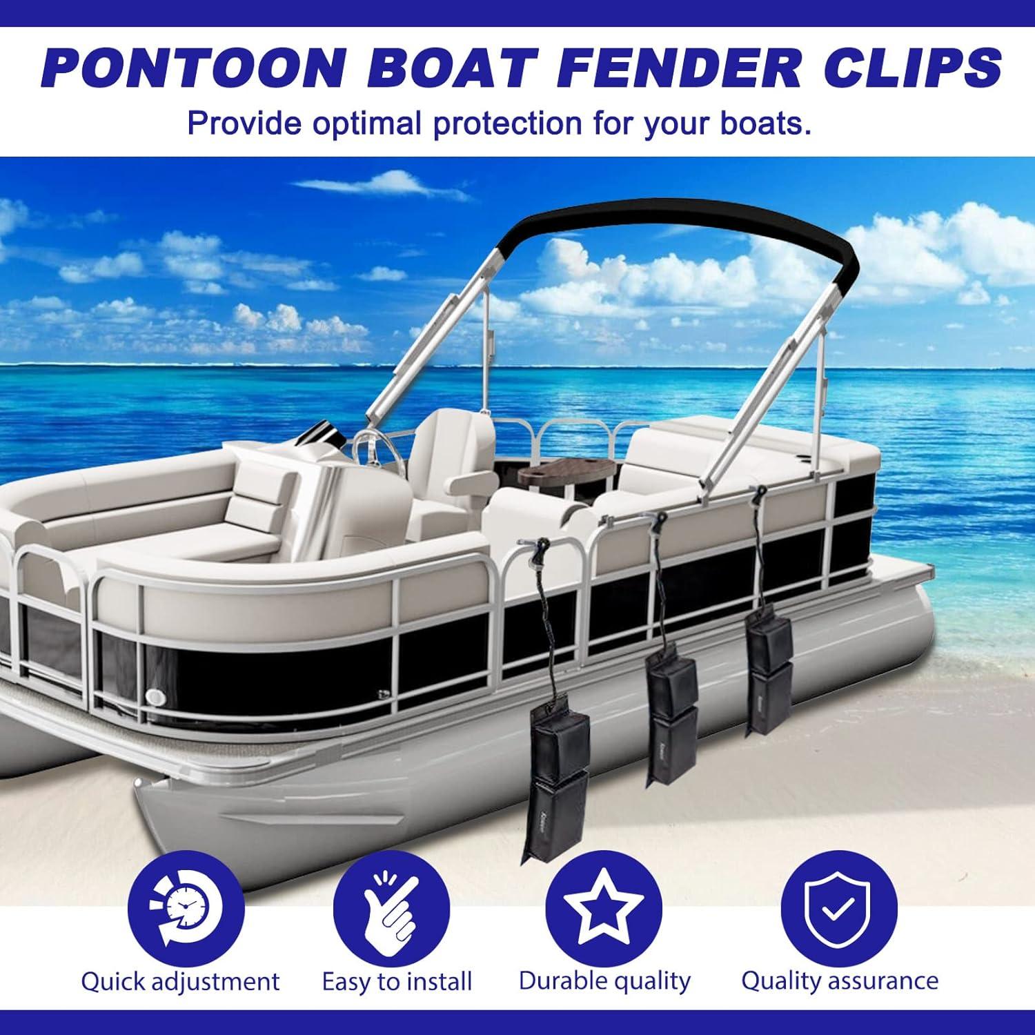 Boat Fender Clips, Pontoon Boat Fender Clips, Adjustable Pontoon Boat  Square Rail Fender Cleats/Clips/Hangers for Pontoon Bumpers, Pontoon Boat