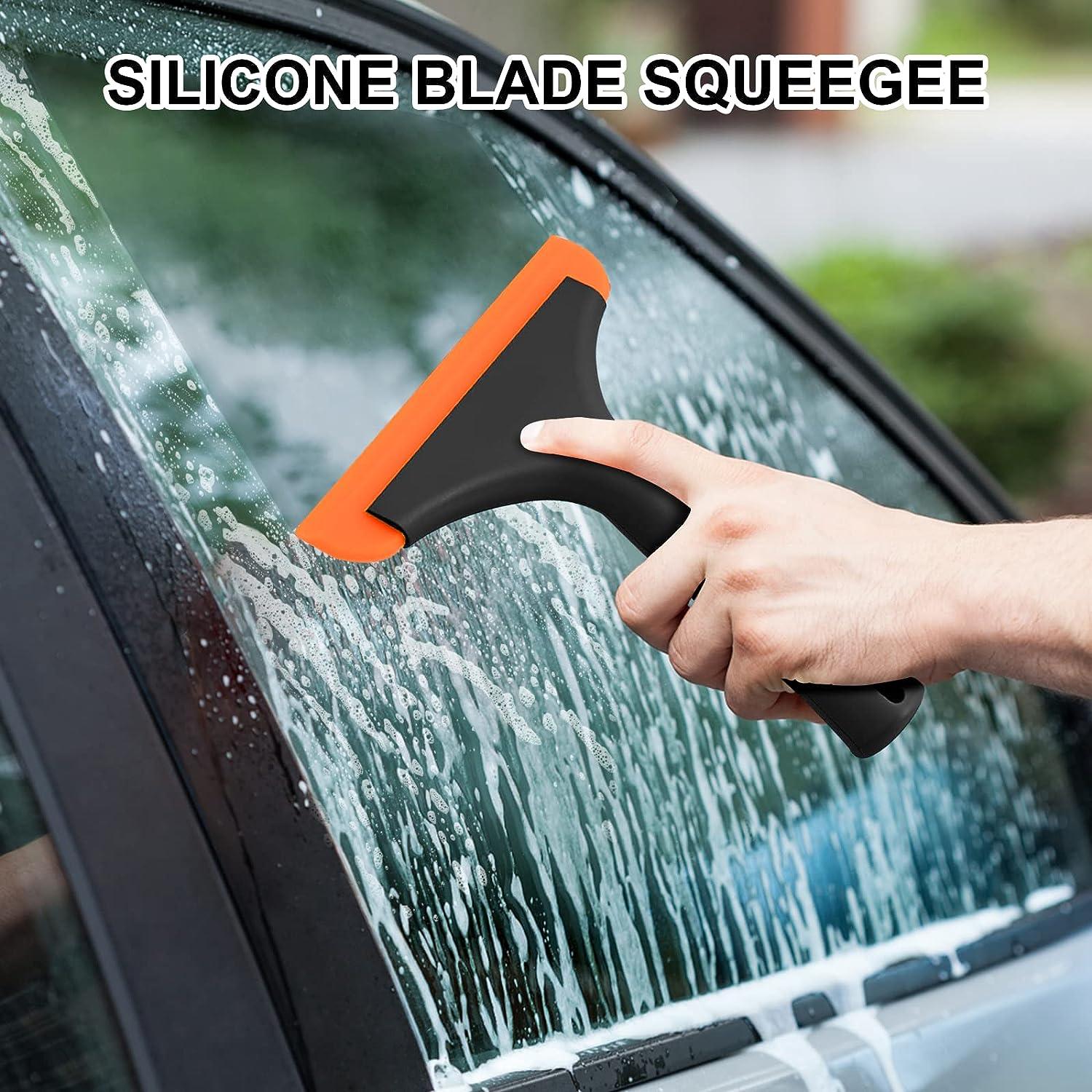 5 Inch Orange Red Blue Car Window Glass Cleaning Squeegee Silicone Blade  Anti-slip Handle Wiper