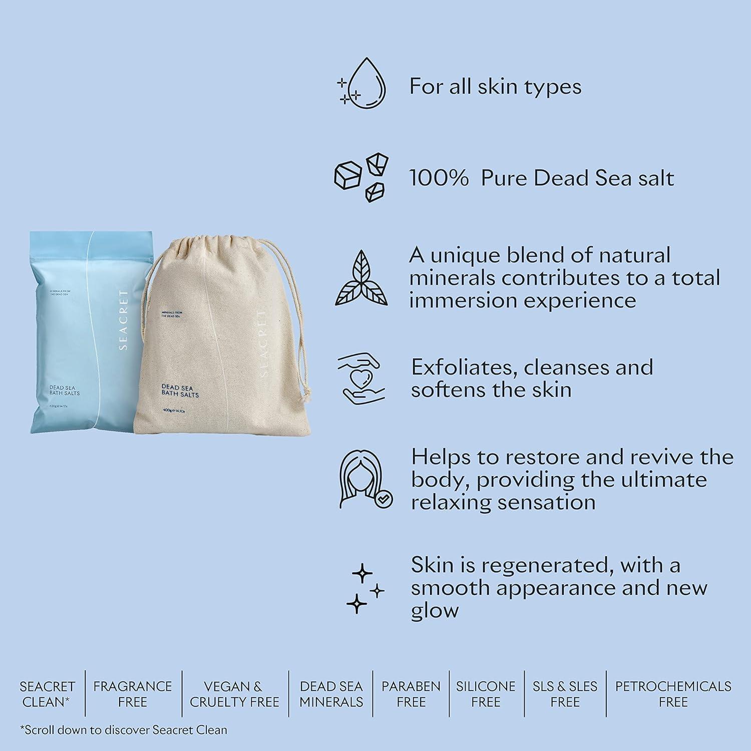 SEACRET Dead Sea Minerals Bath Salts 400g | Natural Wellness for