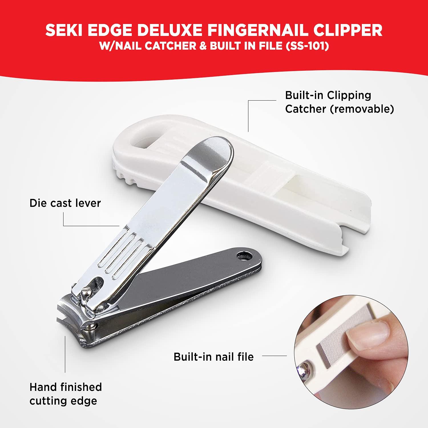 Amazon.com : Nail Clippers with Catcher,an Anti Splash Nail Clipper and a  Slanted Nail Clipper Set,Mess Free Fingernail Clipper Toenail Clippers for  Thick Nails for Seniors Men Women Adult : Beauty &