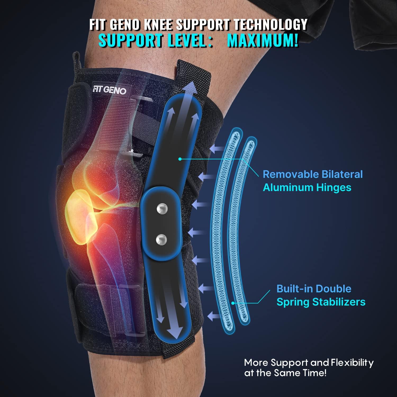 Fit Geno ReActive+ Hinged Knee Brace with Side Stabilizers Adjustable