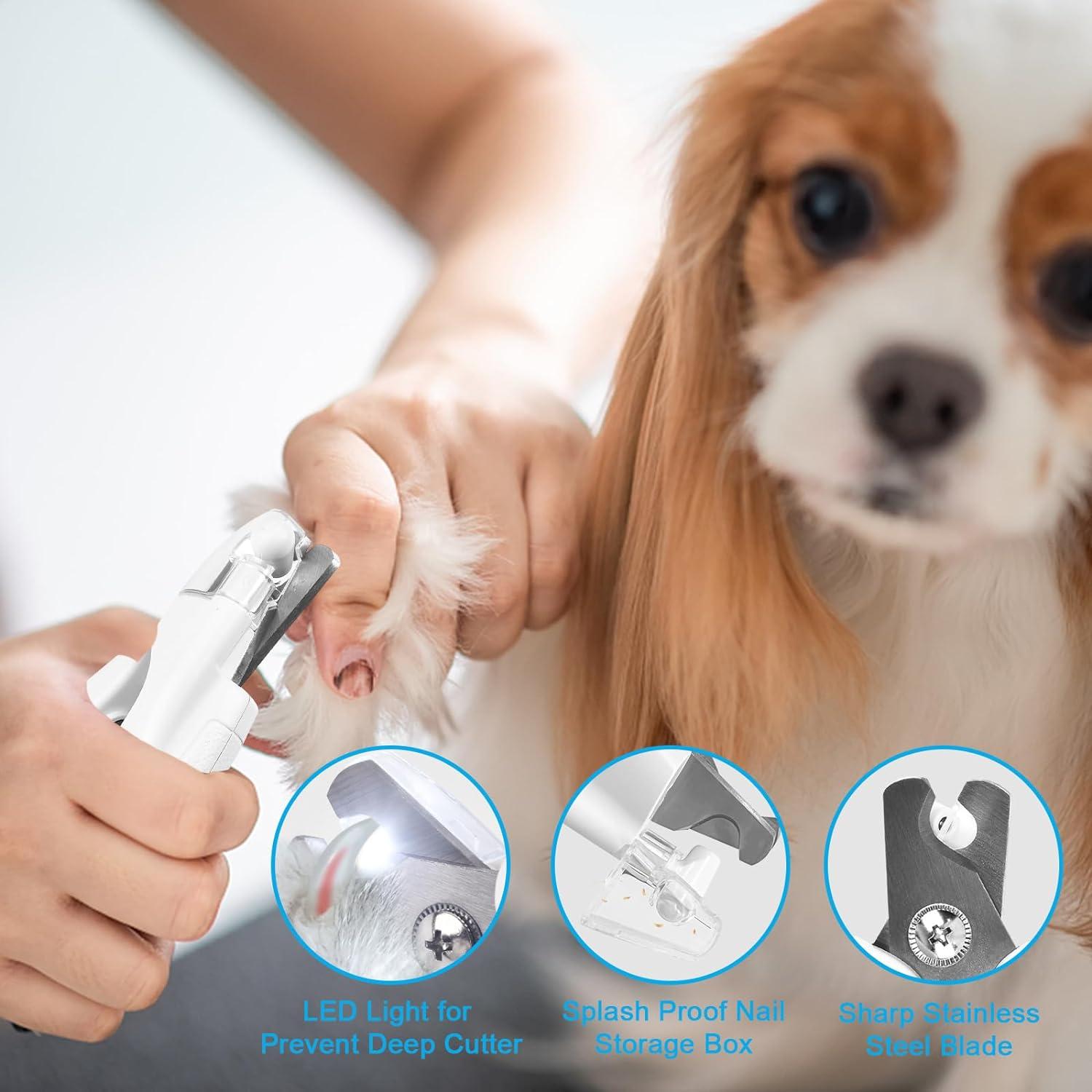 Thunderpaws LED Dog Nail Clippers - Professional Pet Grooming Trimmers With Safety Guard