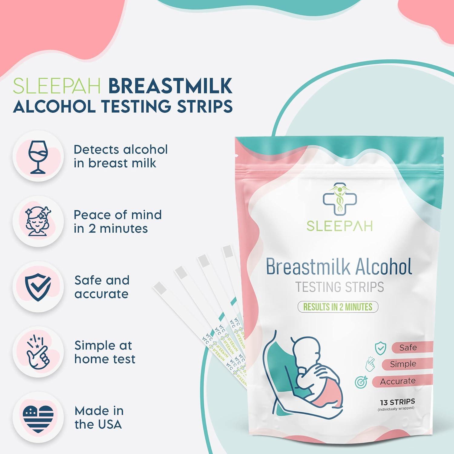 Breast Milk Alcohol Testing Strips (13 Pack) Detect Alcohol in Breast Milk at Home Individually