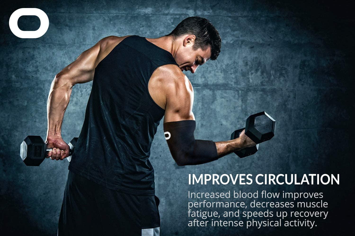 Elbow Brace Compression Sleeve (1 Pair) Instant Arm Support Elbow