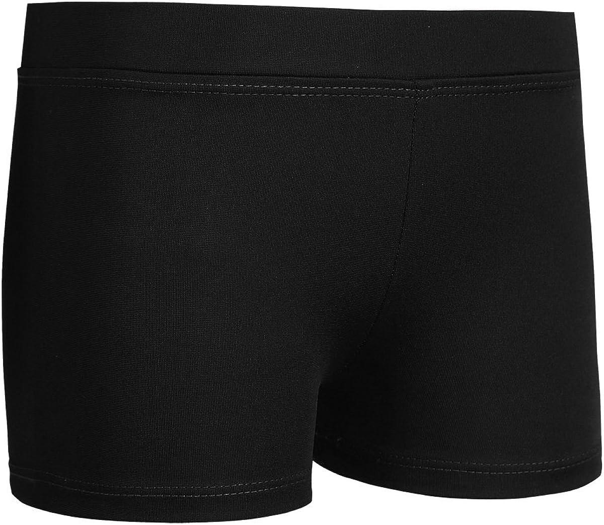 FEESHOW Girls Stretch Gymnastics Ballet Dance Booty Shorts Underwear Gym  Yoga Sports Cycling Running Shorts Black 12