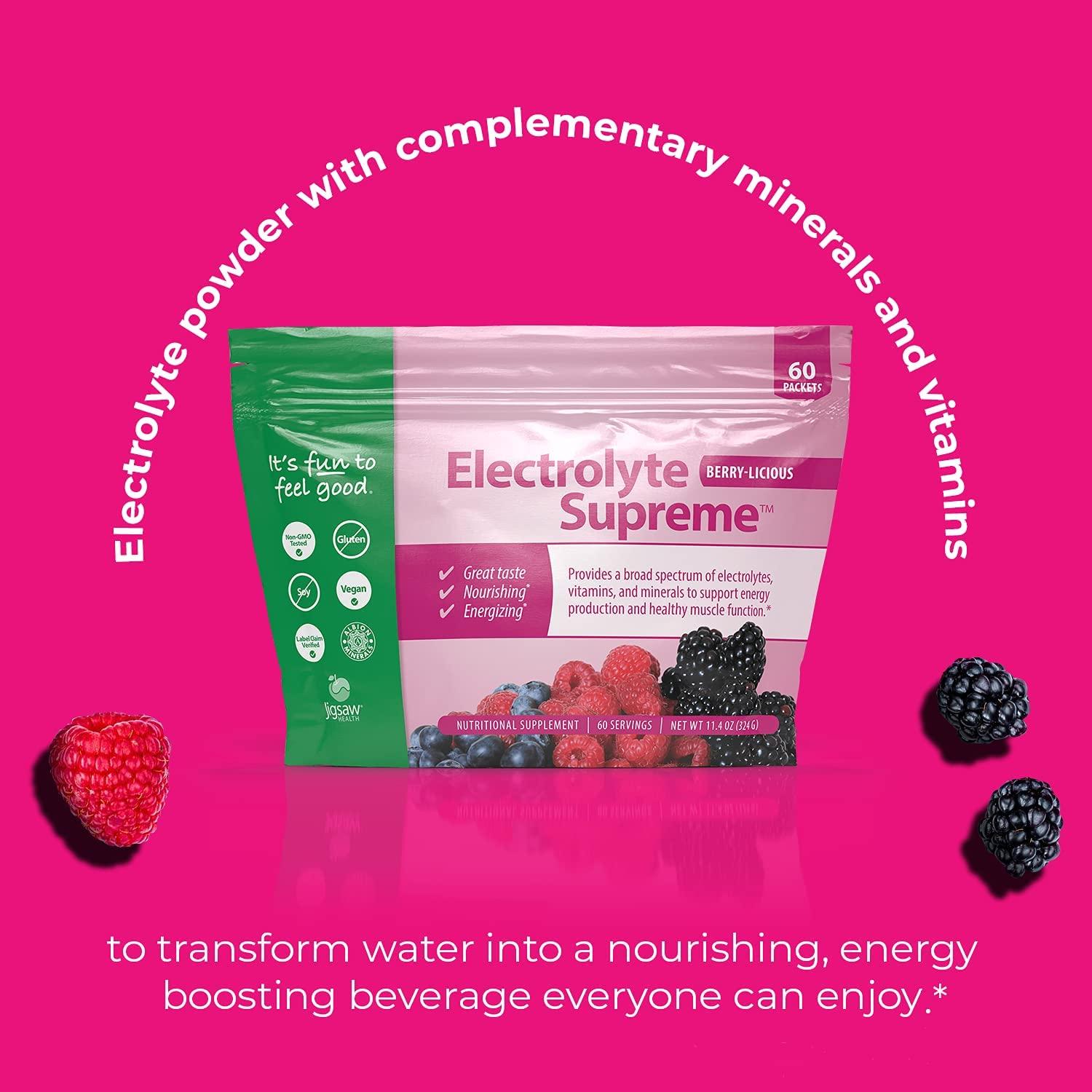 Jigsaw Health Electrolyte Supreme Packets, Berry Licious, 60 Servings