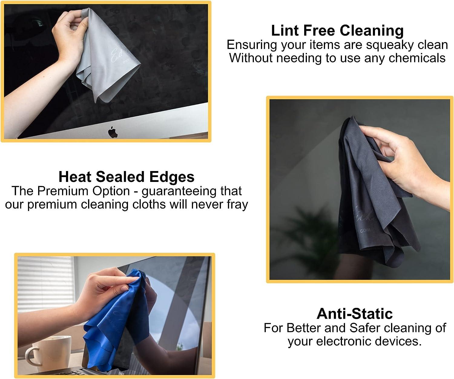 4* Extra Large Premium Microfiber TV Screen Cleaning Cloths 12 x