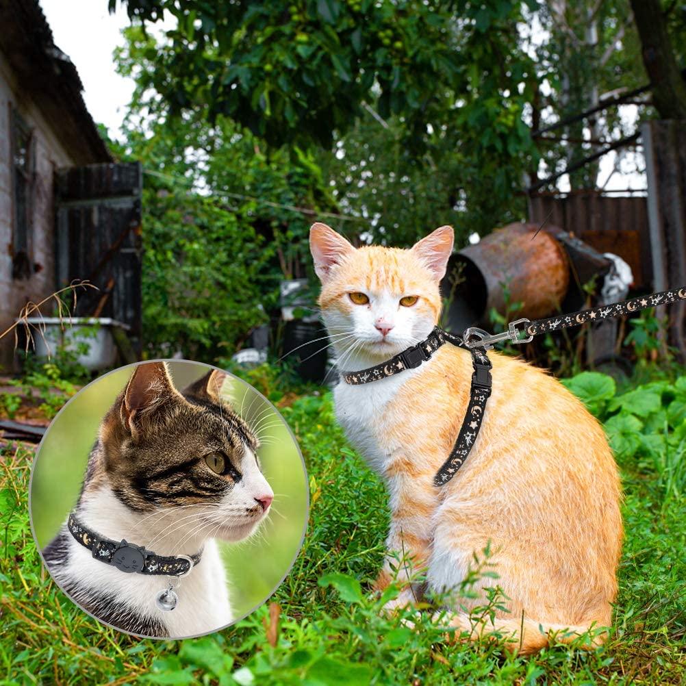 Cat Harness with Leash and Collar Set Escape Proof Adjustable Hshped