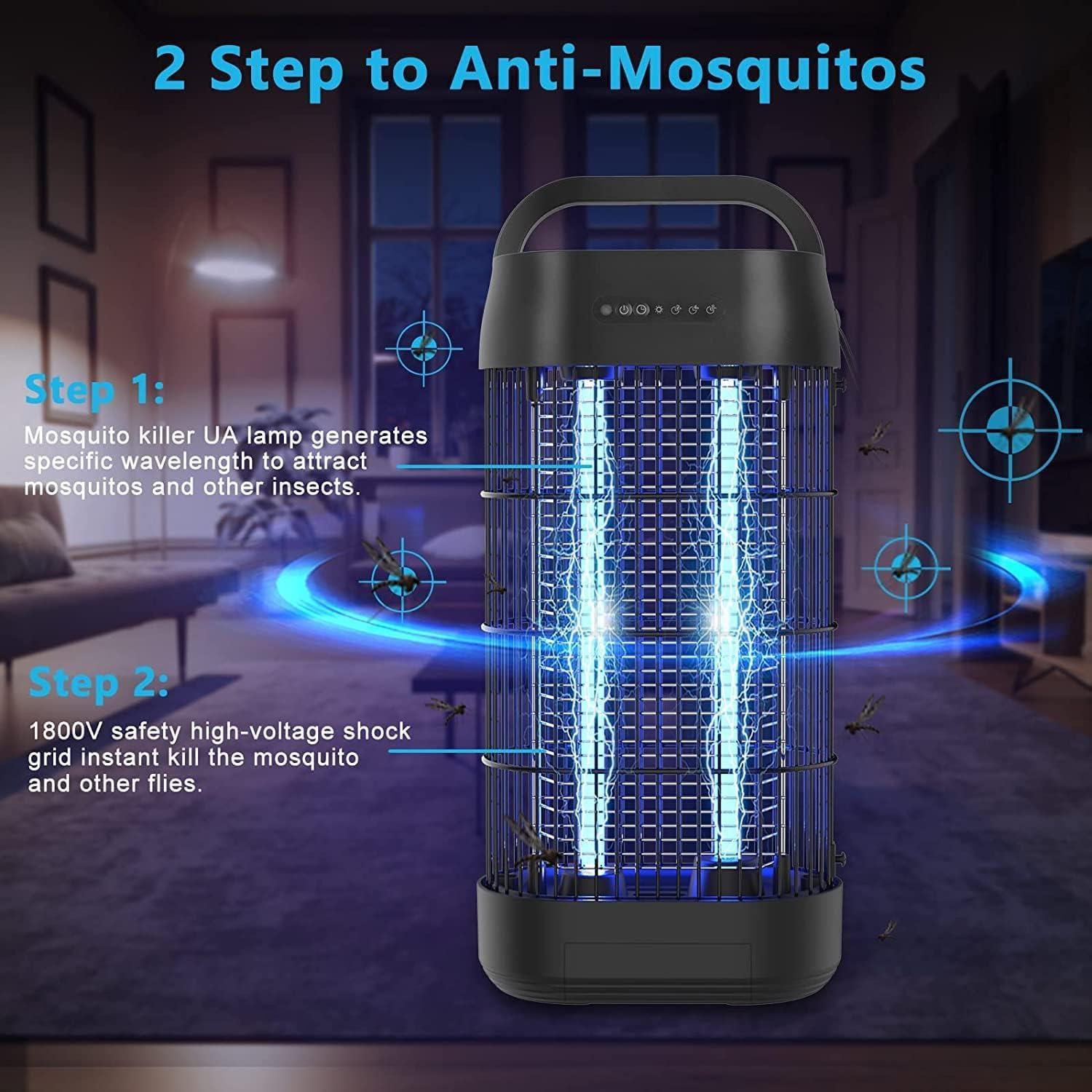 EUQQU 18W UV Insect Mosquito Lamp - Electric Fly Trap with Remote Timer ...