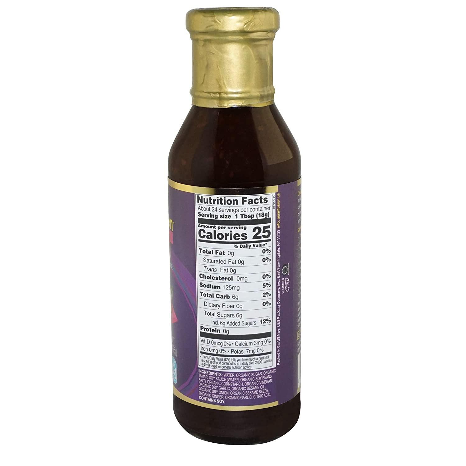Organic Asian Fusion Low Sodium Teriyaki Sauce USDA Organic, Non GMO