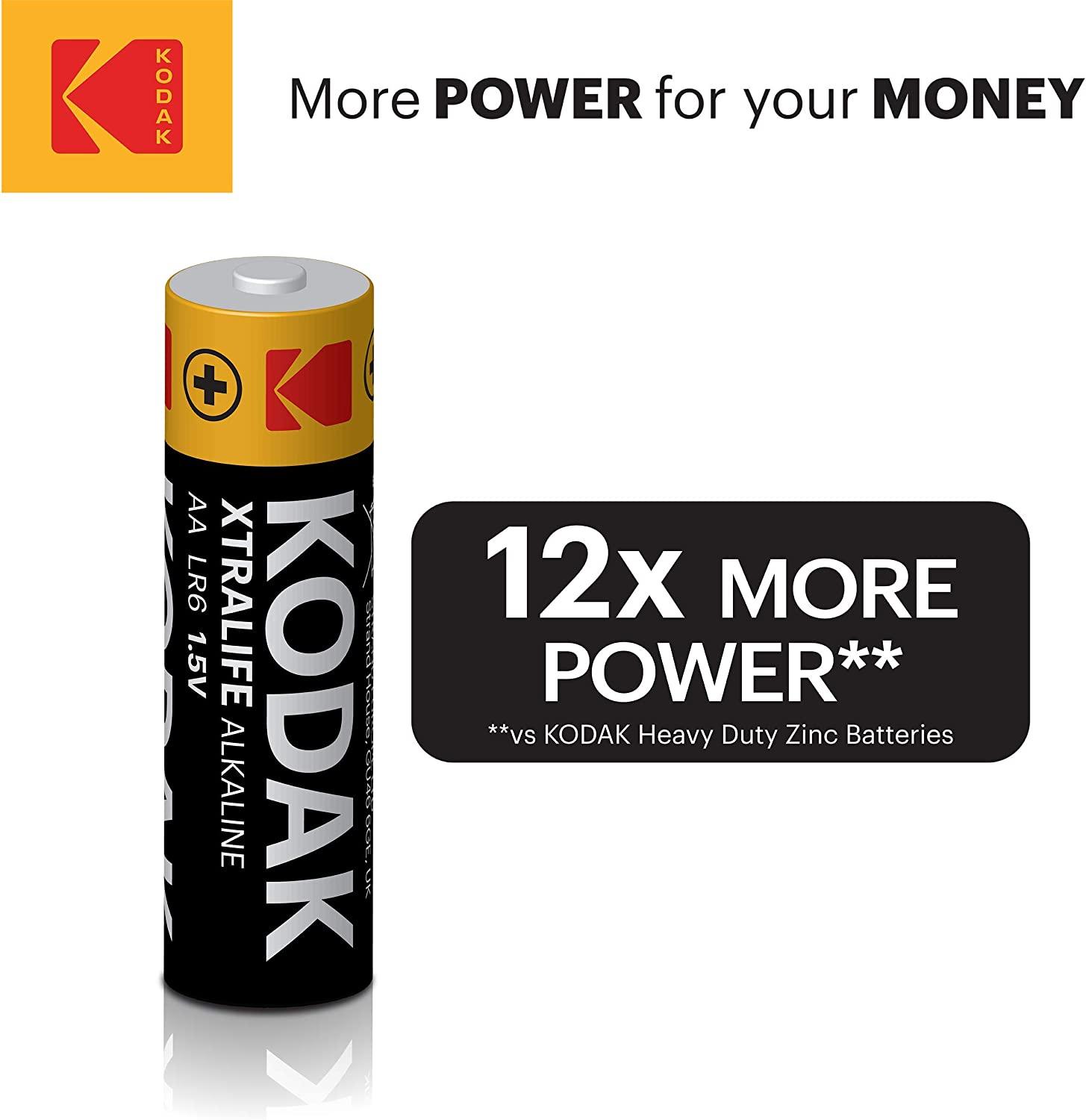 Kodak AA Batteries Alkaline Batteries, 1.5V Mignon LR06 MN1500 AM3