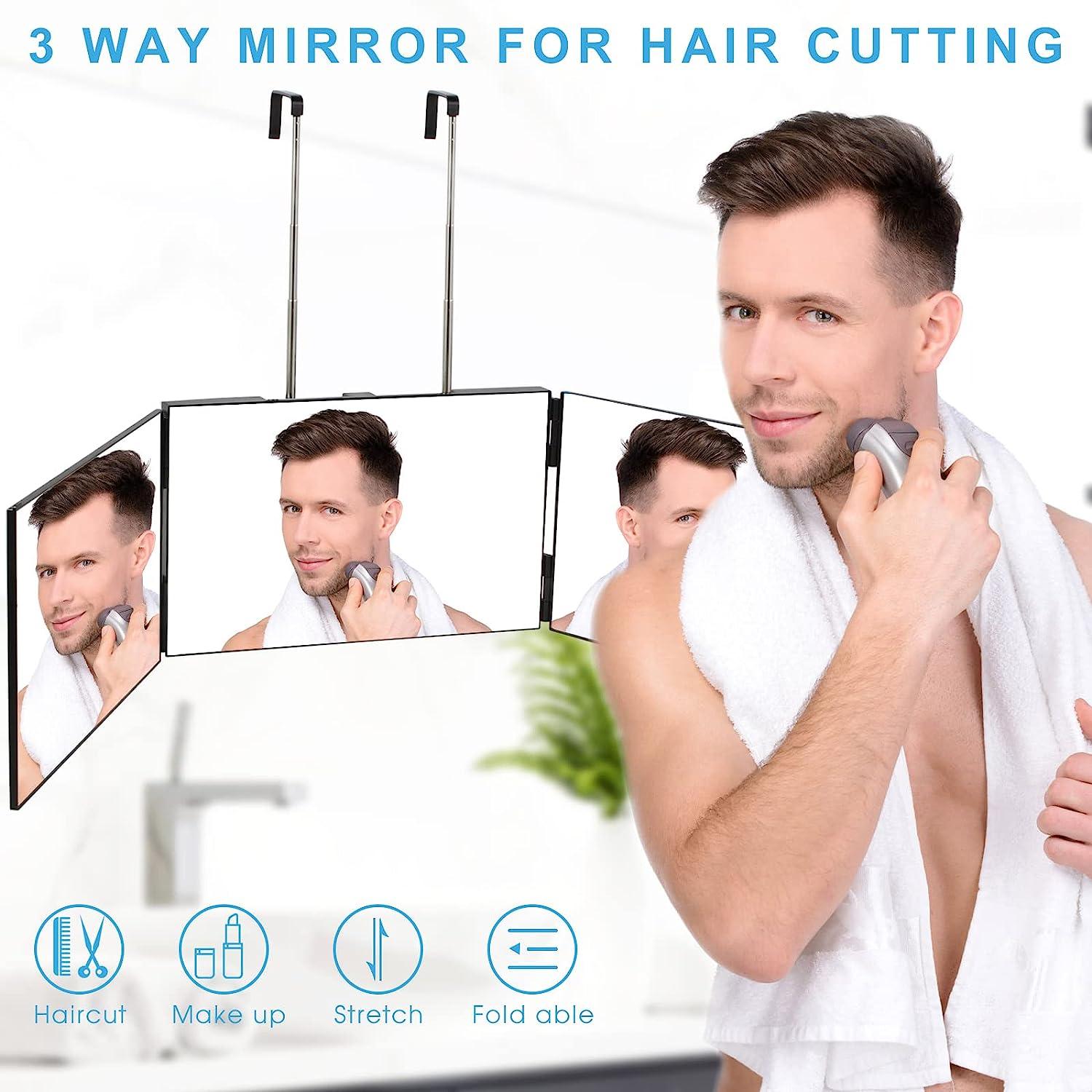 3 Way Mirror for Hair Cutting, Barber Mirror Self Cut, Self Haircut Mirror  to Se