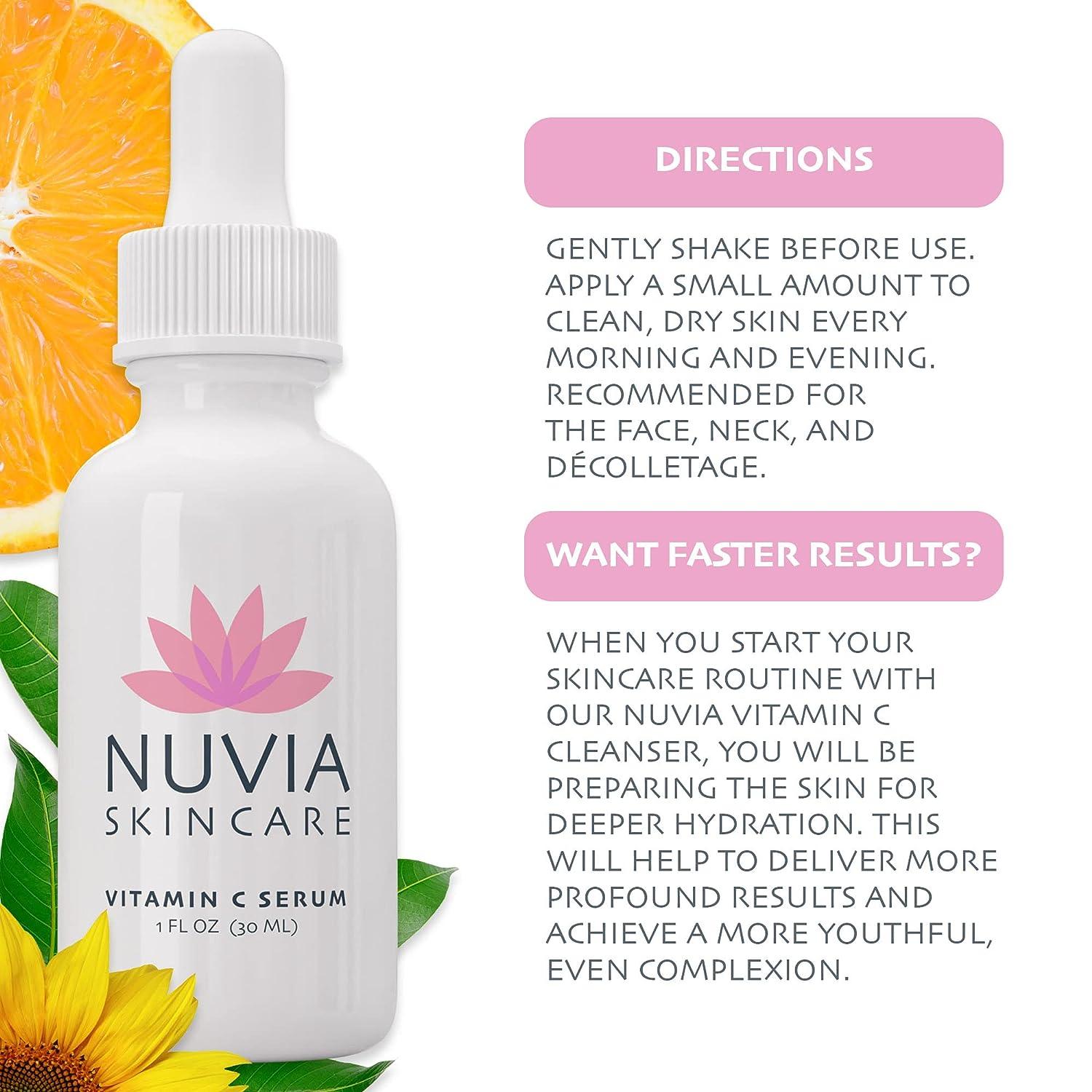Nuvia Vitamin C Serum with 7 Forms of Vitamin C + Hyaluronic Acid 96