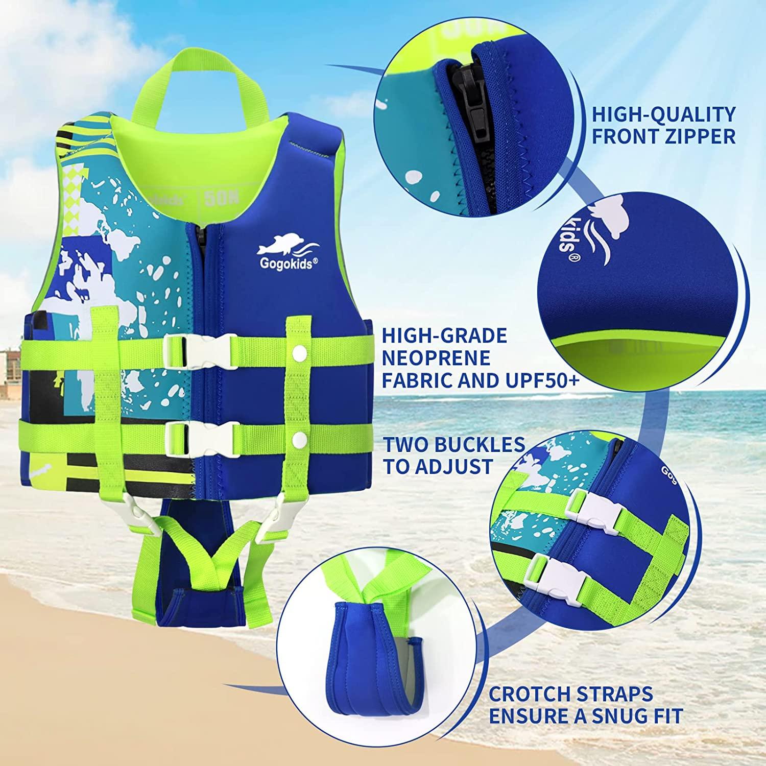  Toddler Swim Vest Floaties for Kids with Adjustable Safety  Strap for Learn to Swim Children, Stripes Deep Blue S Age 1-3 : Sports &  Outdoors