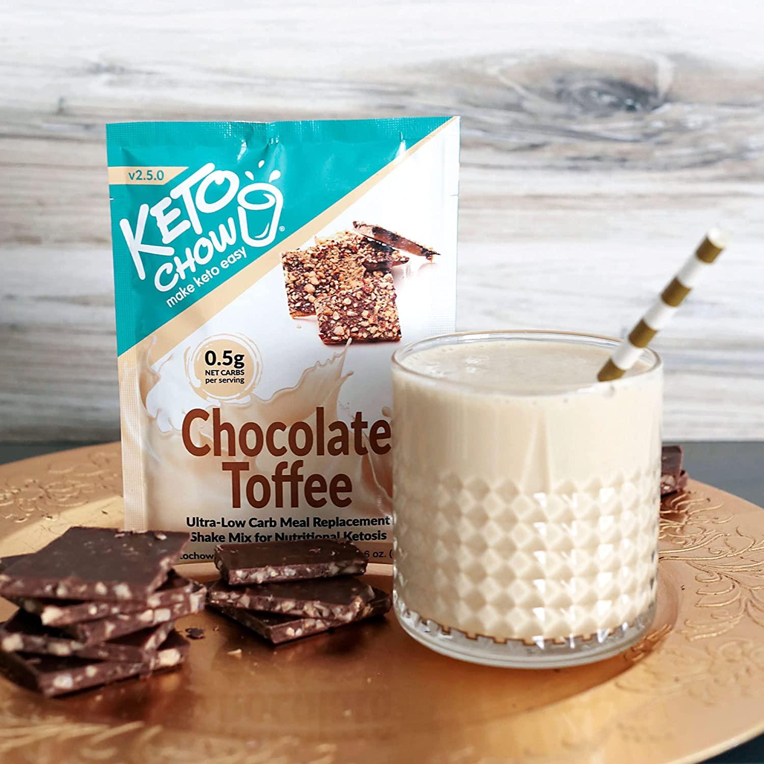 Keto Chow Chocolate Toffee Keto Meal Replacement Shake Powder