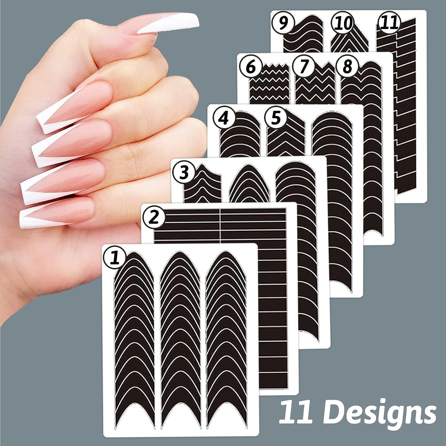 French Tip Nail Guides - Self-Adhesive V-Shaped Manicure Stickers - DIY ...