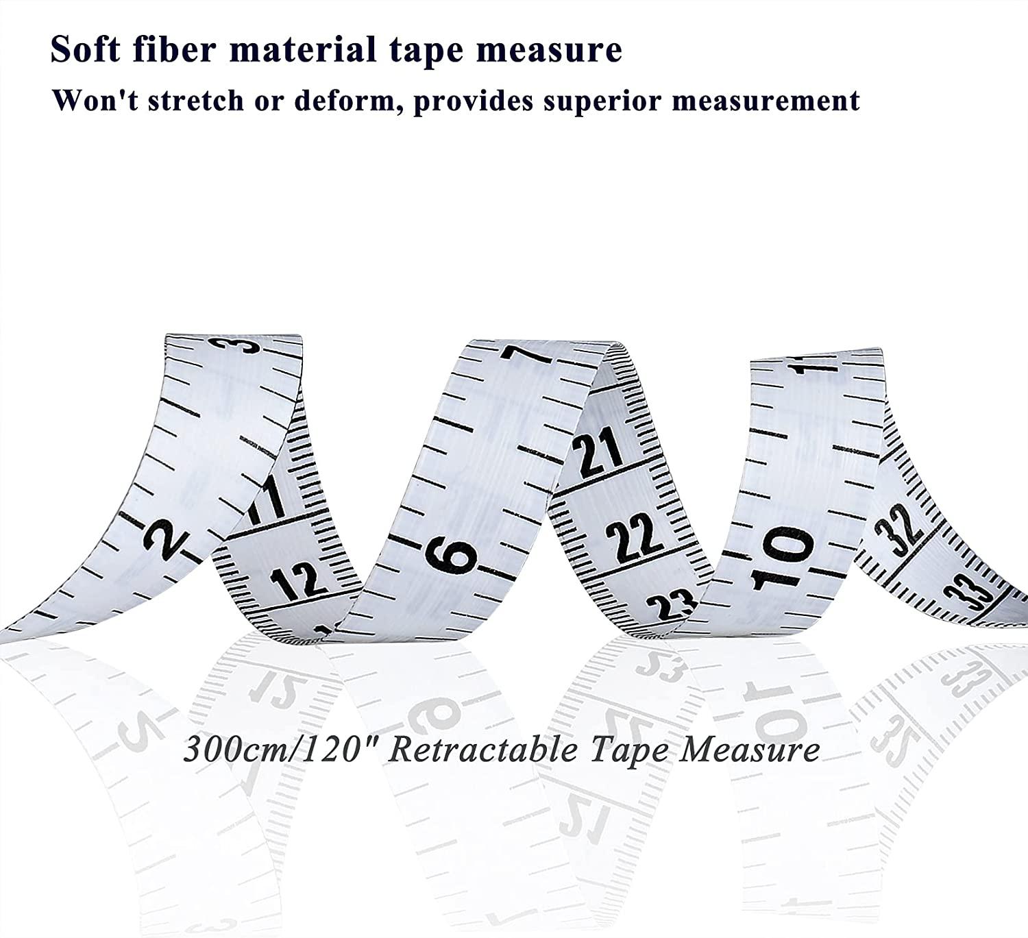 zhubiao 2 Pack Tape Measure for Sewing Tailor Cloth Ruler Body Measurement,  120 Inches300cm Soft and 60 Inches150cm Retractable Measuring Tape Set