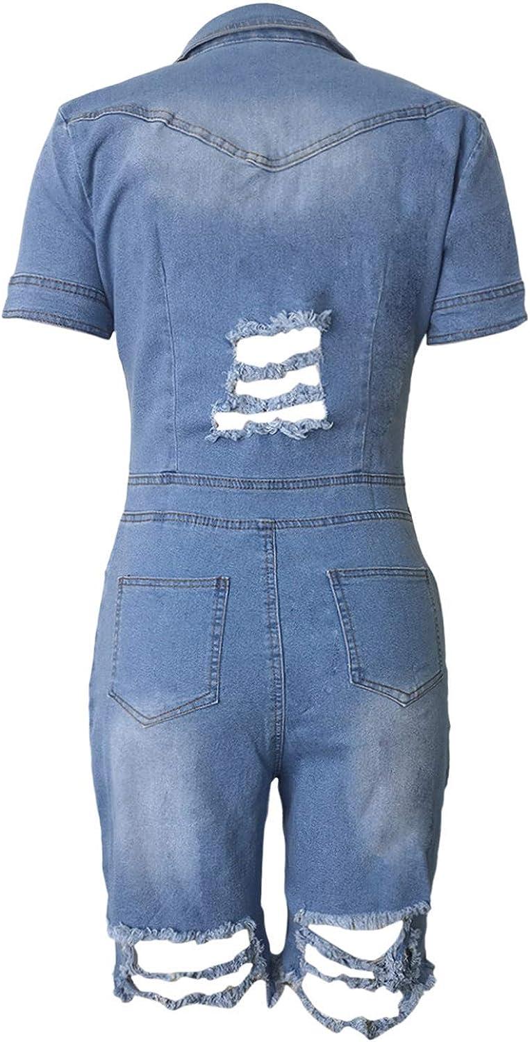 Buy Women Denim Shorts Dungarees Distressed Slim Overalls Bib Sleeveless One  Piece Jumpsuit Casual Harajuku Style Broken Hole Jeans Pockets Straight  Trousers Online at desertcartINDIA