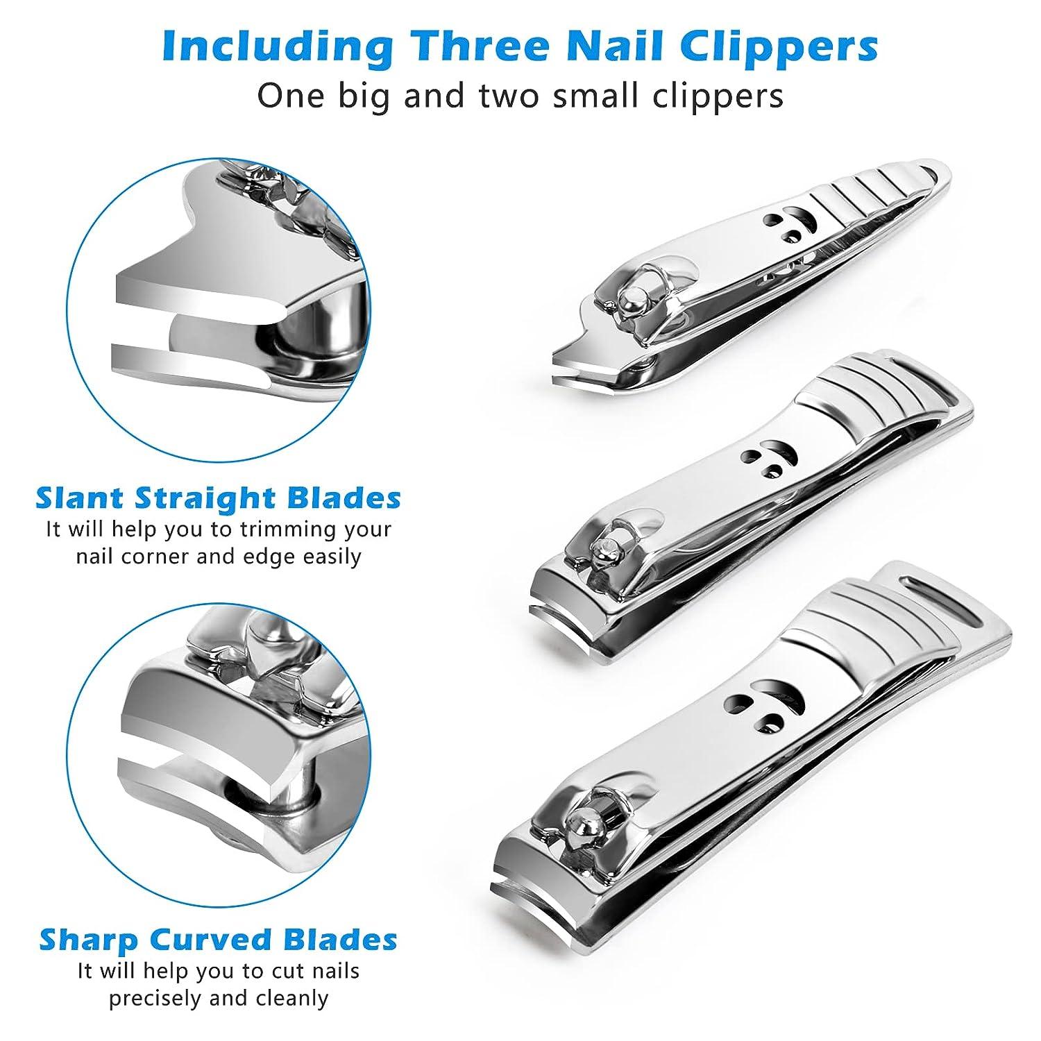 12 Pcs Slanted Edge Nail Clippers Metal Side Cuticle Clippers for