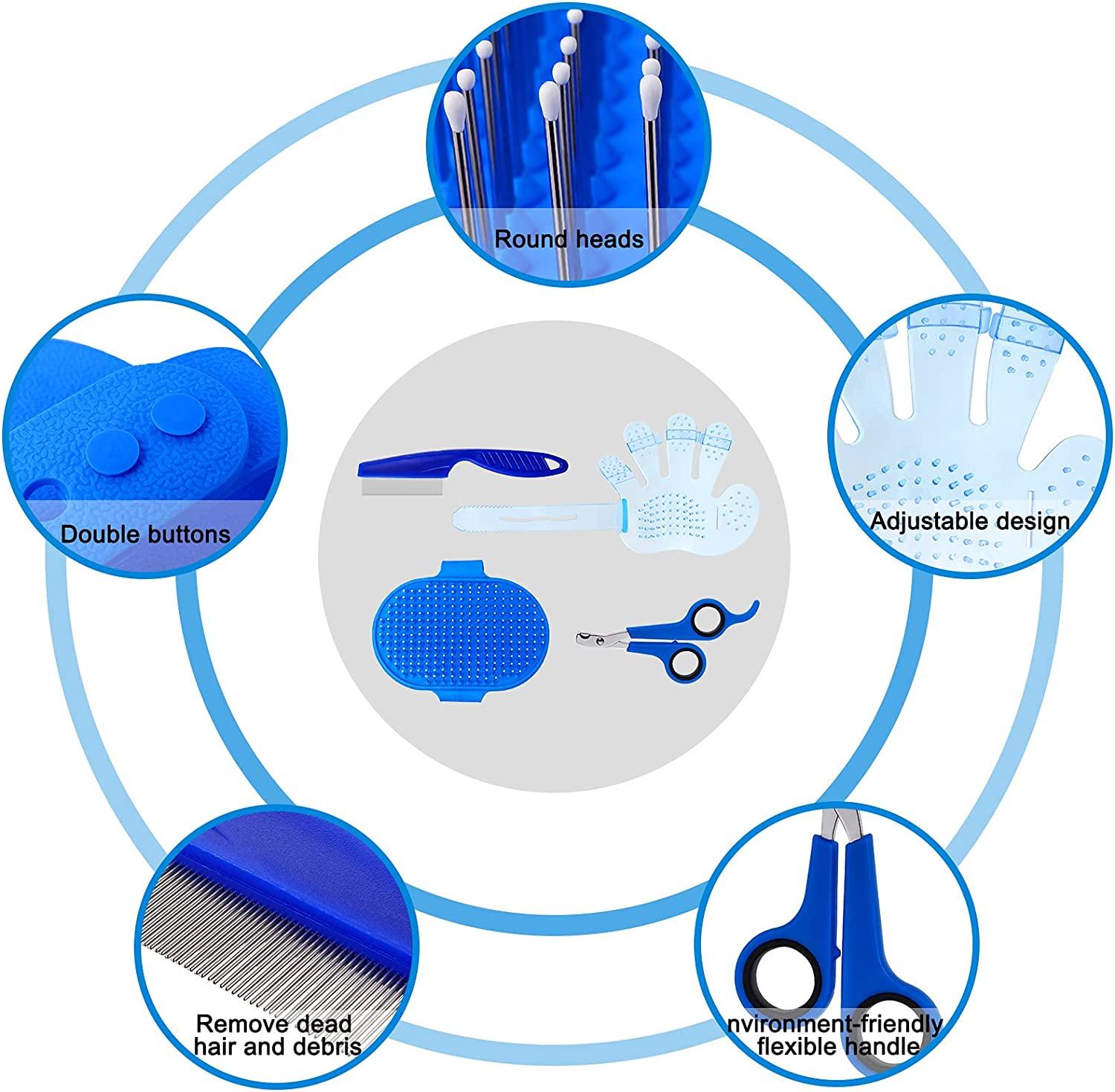 Bunny Grooming Kit Rabbit Brush, Hair Remover, Nail Clipper, Comb