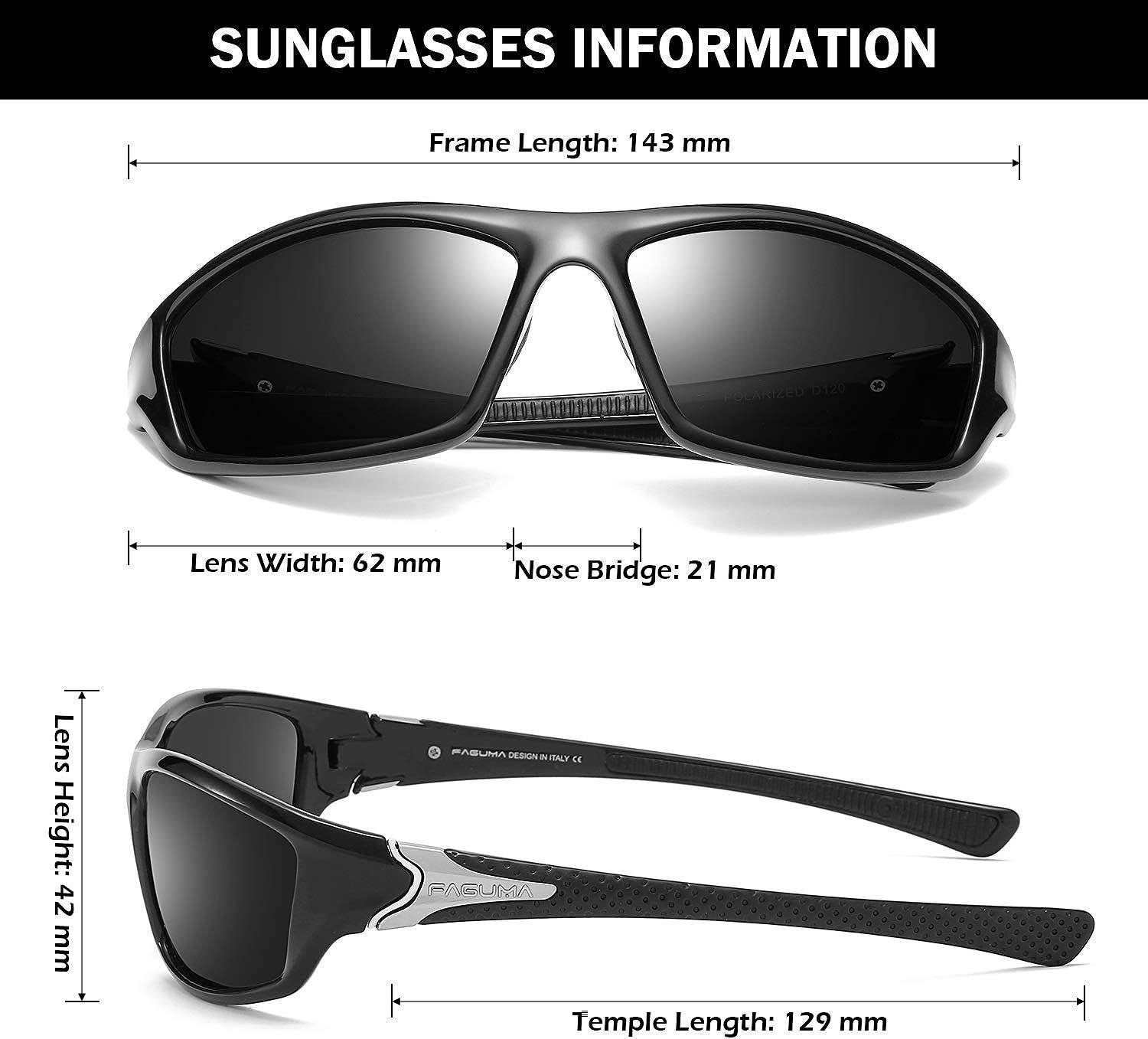 Sports Polarized Sunglasses For Men Cycling Driving Fishing 100% UV  Protection Z2 Red+black(2 Pack Without Glasses Case)