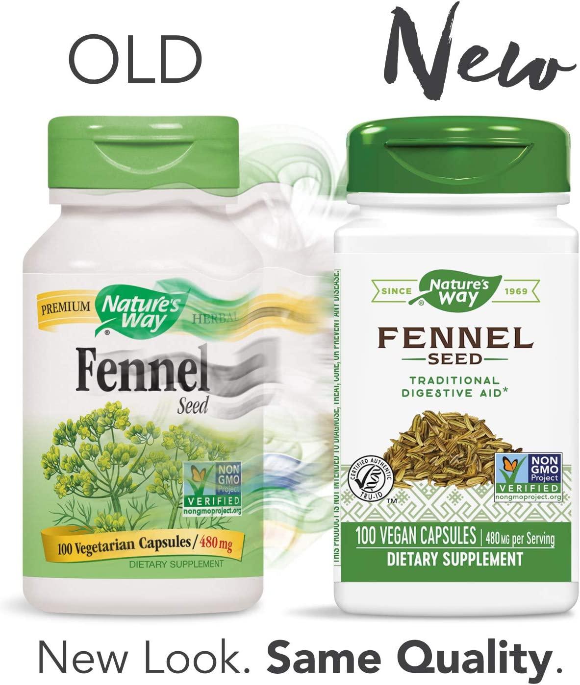 Nature's Way Fennel Seed 480 mg 100 Vegan Capsules