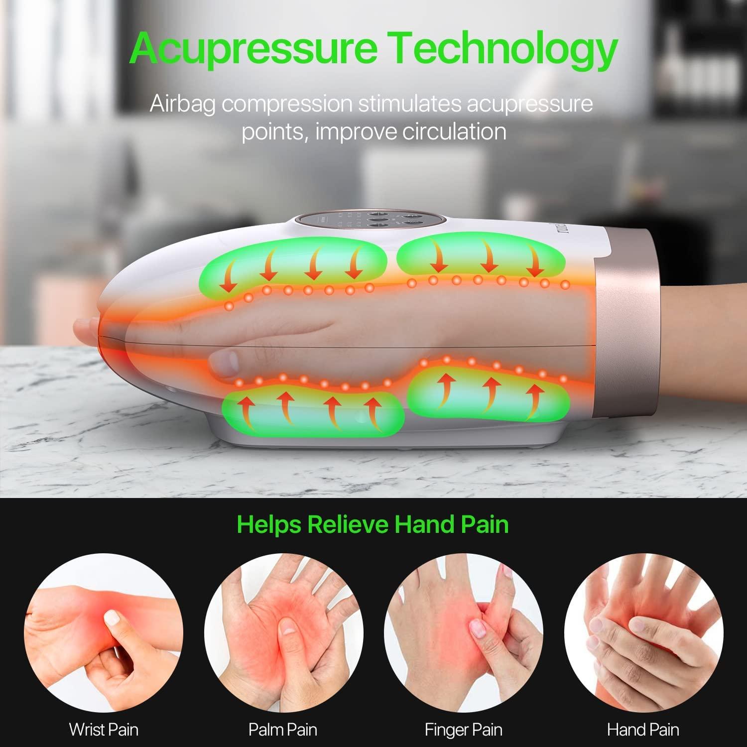 Hand Massager - Hand Massager For Arthritis And Carpal Tunnel - Cordless  Hand Massager With Heat And Air Compression For Pain Relief, Joint Pain