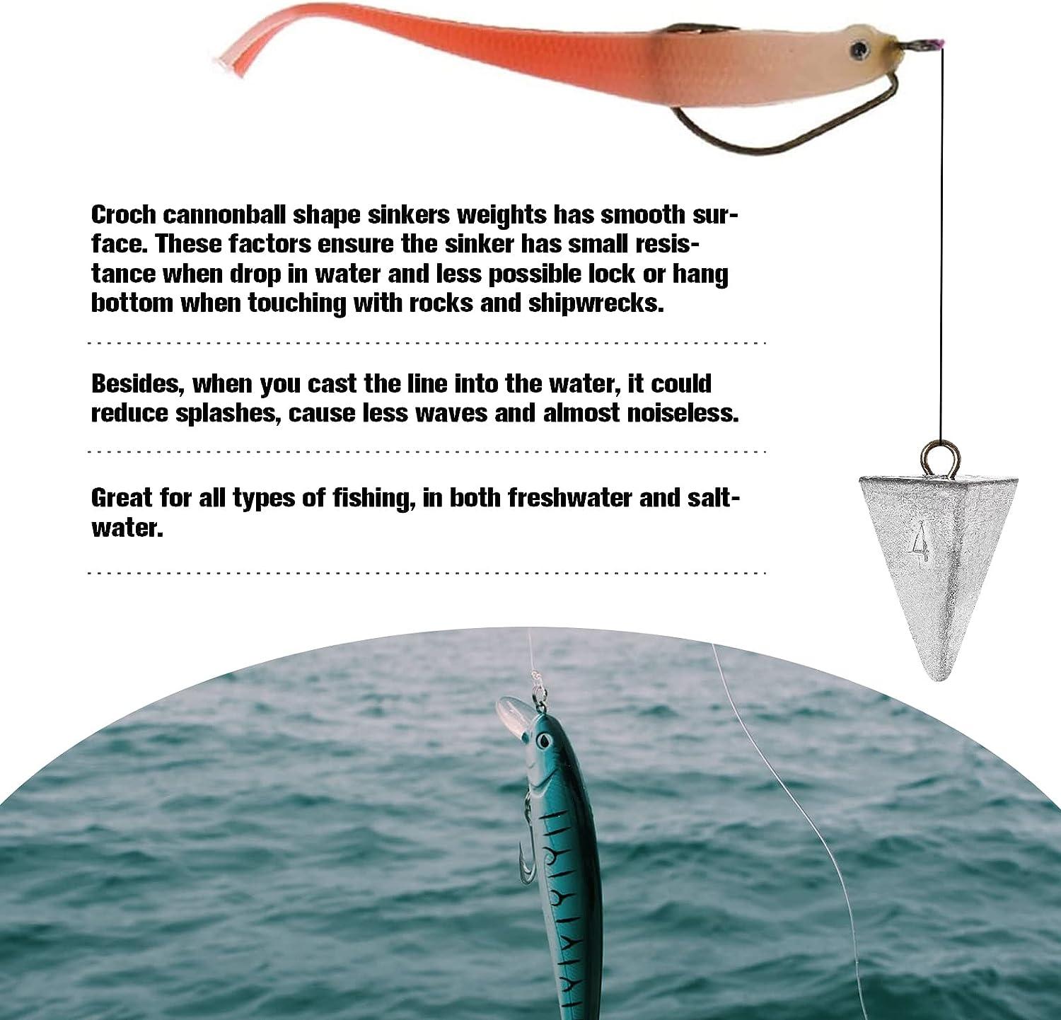 Fishing Sinker Weight for Saltwater 1oz 2oz 3oz 4oz (28g 56g 84g 112g)  1oz+2oz+3oz+4oz(8 Pcs)