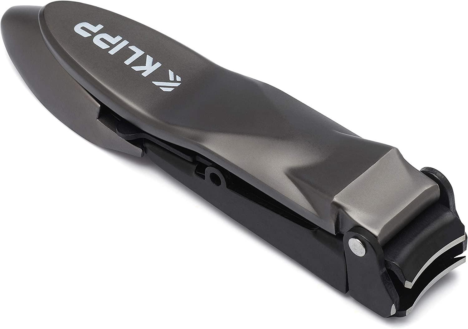 Nail Clippers for Men with Catcher KLIPP RazorSharp Heavy Duty Self