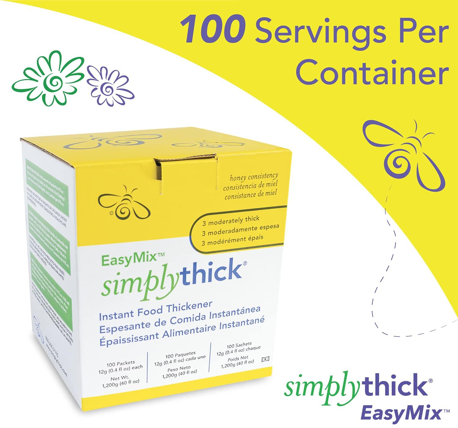 SimplyThick EasyMix 100 Count of 12g Individual Packets Gel