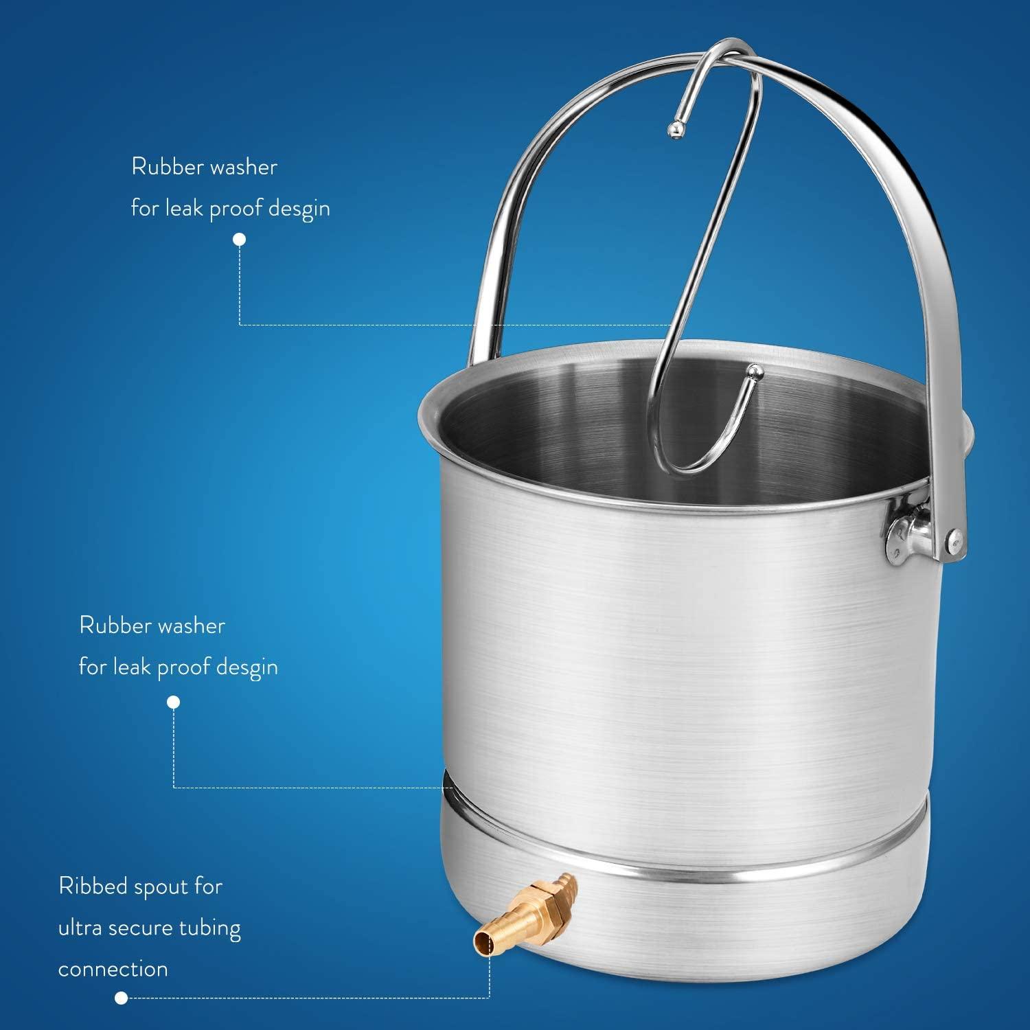 Smokitcen Stainless Steel Coffee Enema Bucket Kit 2 Quart Capacity for Cleansing Detox Enemas
