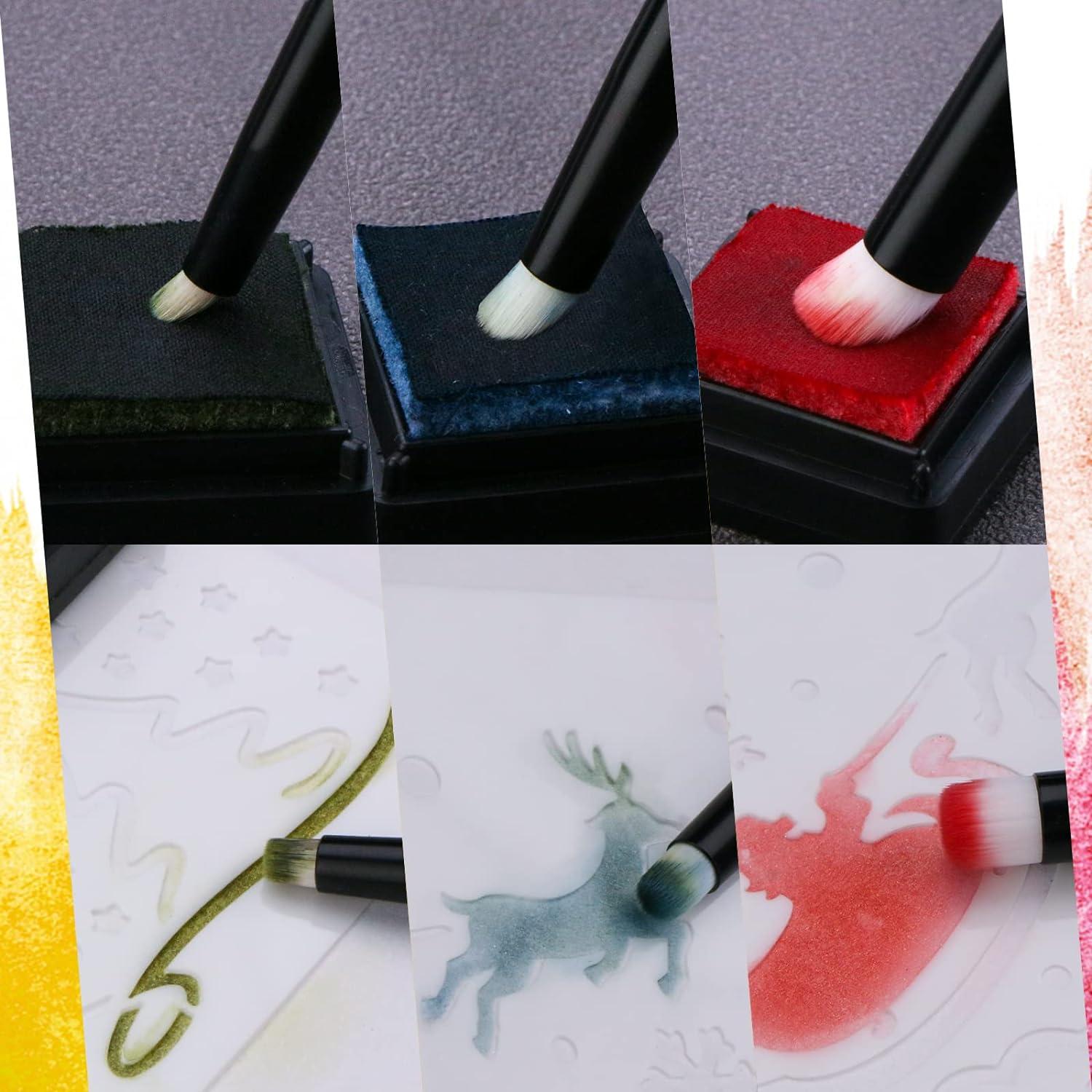 UNIMEIX Mini Blending Brushes for Card Making Ink Blending Brushes  Background Blender Paintbrush Small Detailed Paint Brushes (12 Pack)