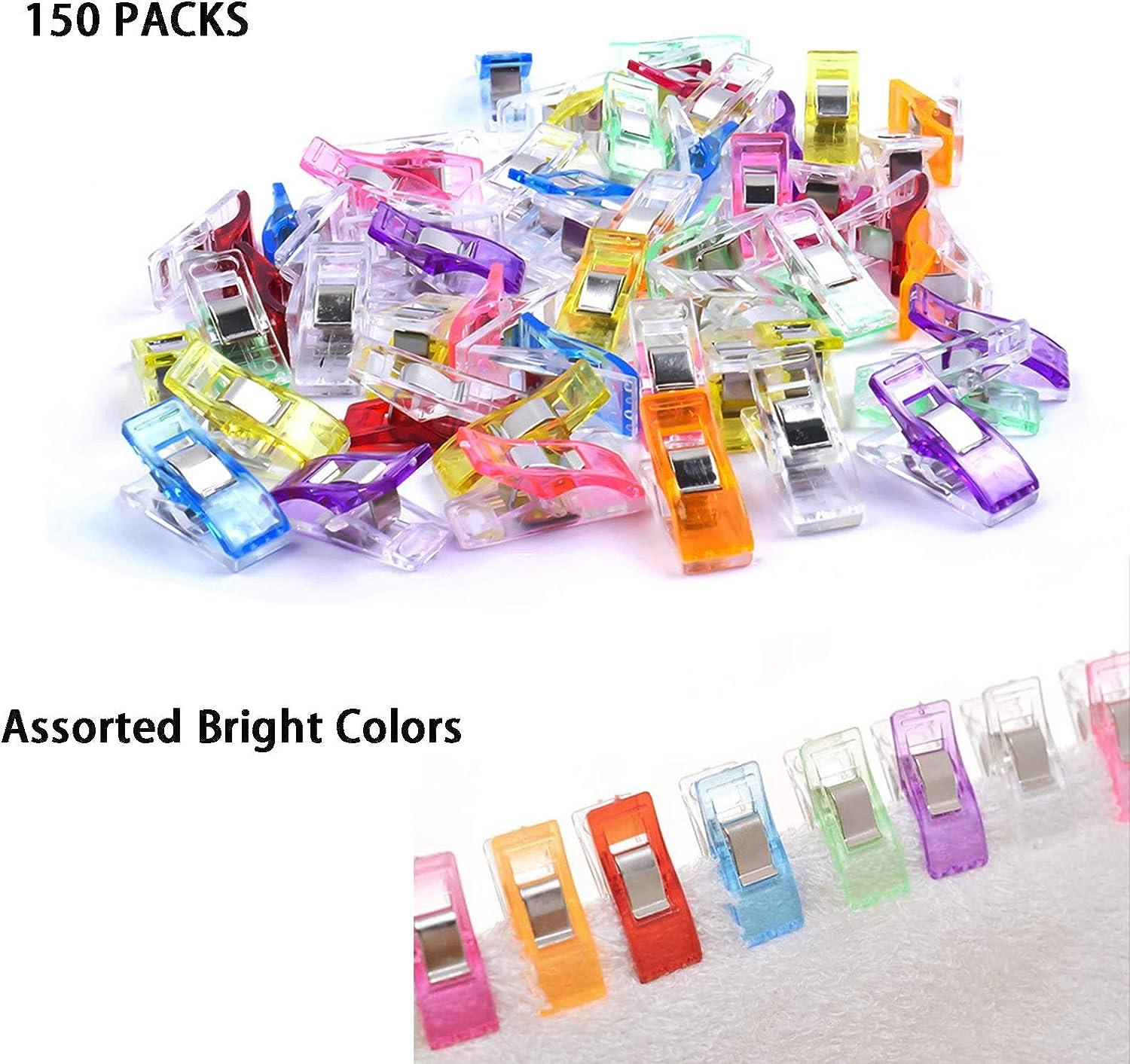 150 PCS Multipurpose Sewing Clips Clips for Sewing Quilting Clips for  Fabric Sewing Binding Crafting Assorted Bright Colors