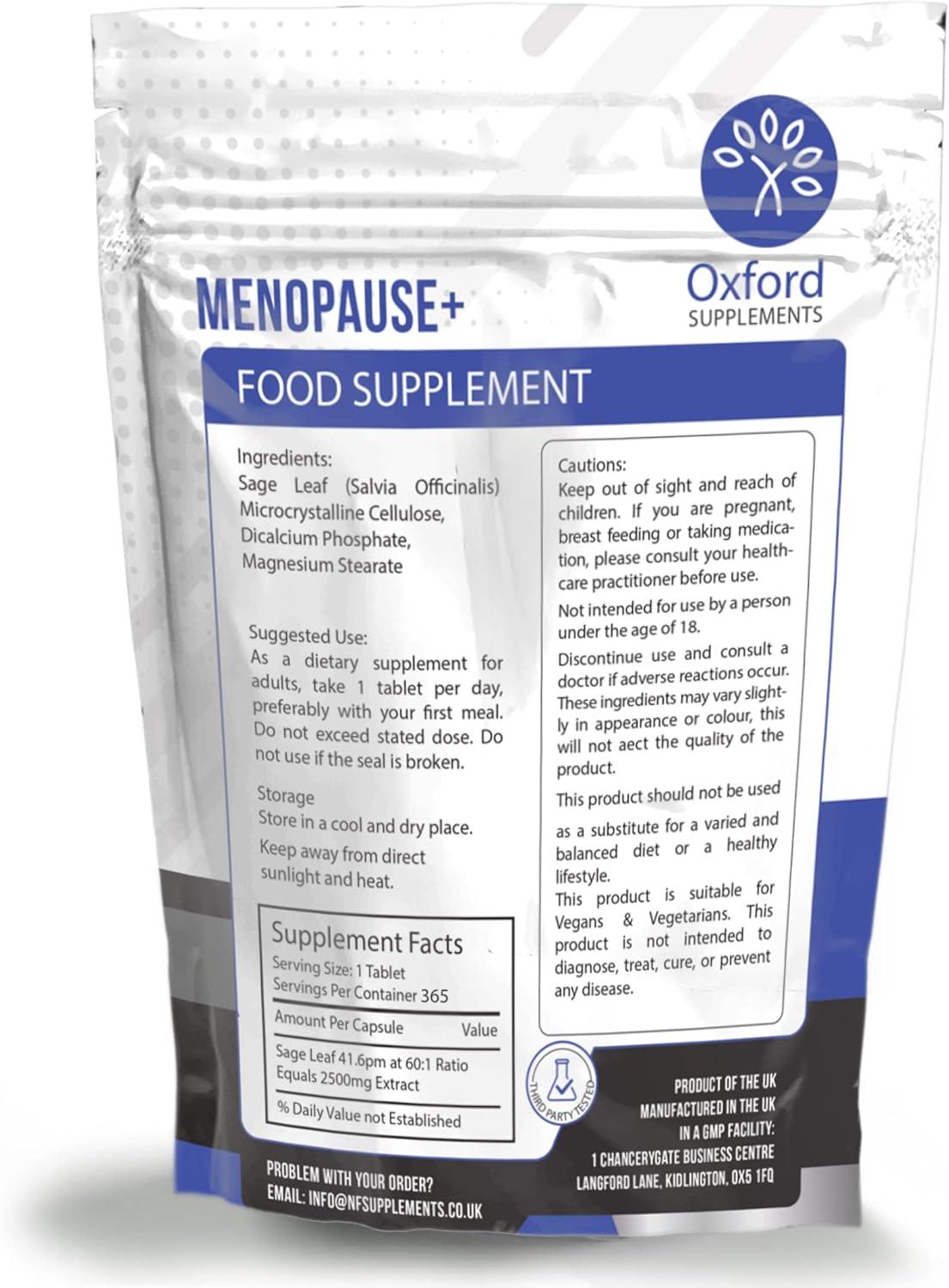 Menopause Supplements for Women High Strength 2500mg Tablets