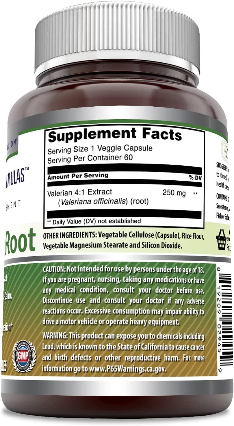 Amazing Formulas Valerian Root Extract 250mg 60 Veggie Capsules