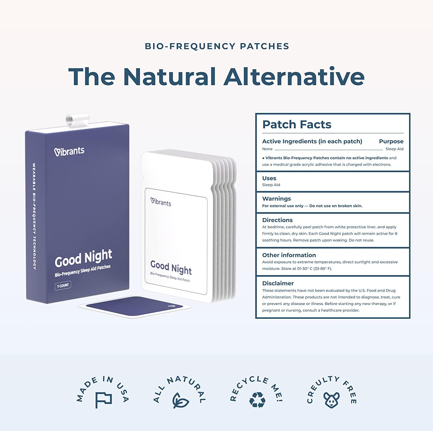 Vibrants Natural Sleep Aid Patches BioFrequency Sleep Aids for