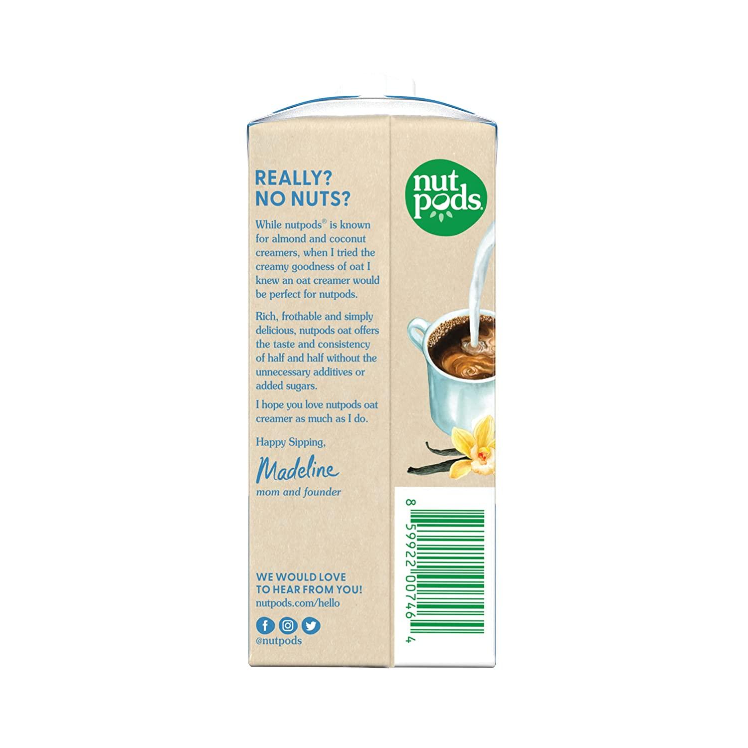 nutpods Oat French Vanilla Creamer Unsweetened Oat Milk Creamer NutFree Non Dairy Creamer