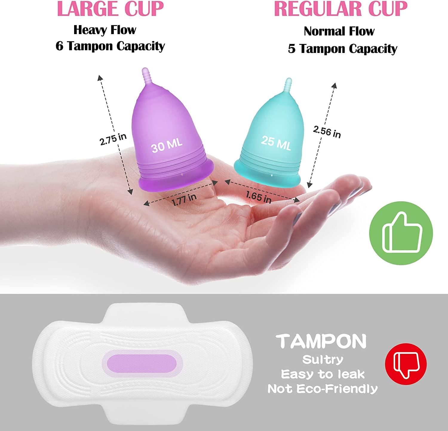 YTYOMUR Menstrual Cup Steamer Sterilizer Kit 2 Reusable Cups Included