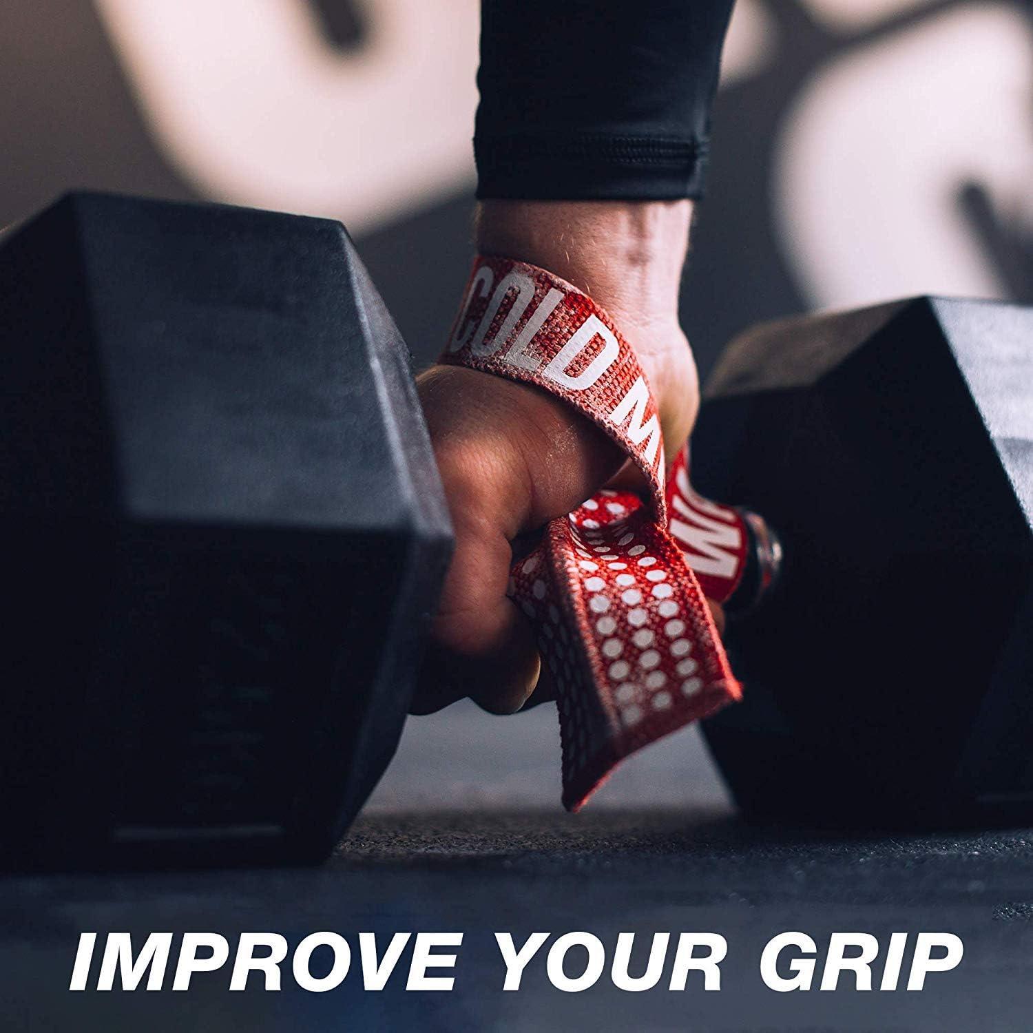 WARM BODY COLD MIND Impugnature In Pelle Per Sollevamento Pesi Con Fasce Polso - Protezione Mani Per Powerlifting, Cross Training, Trazioni - 3