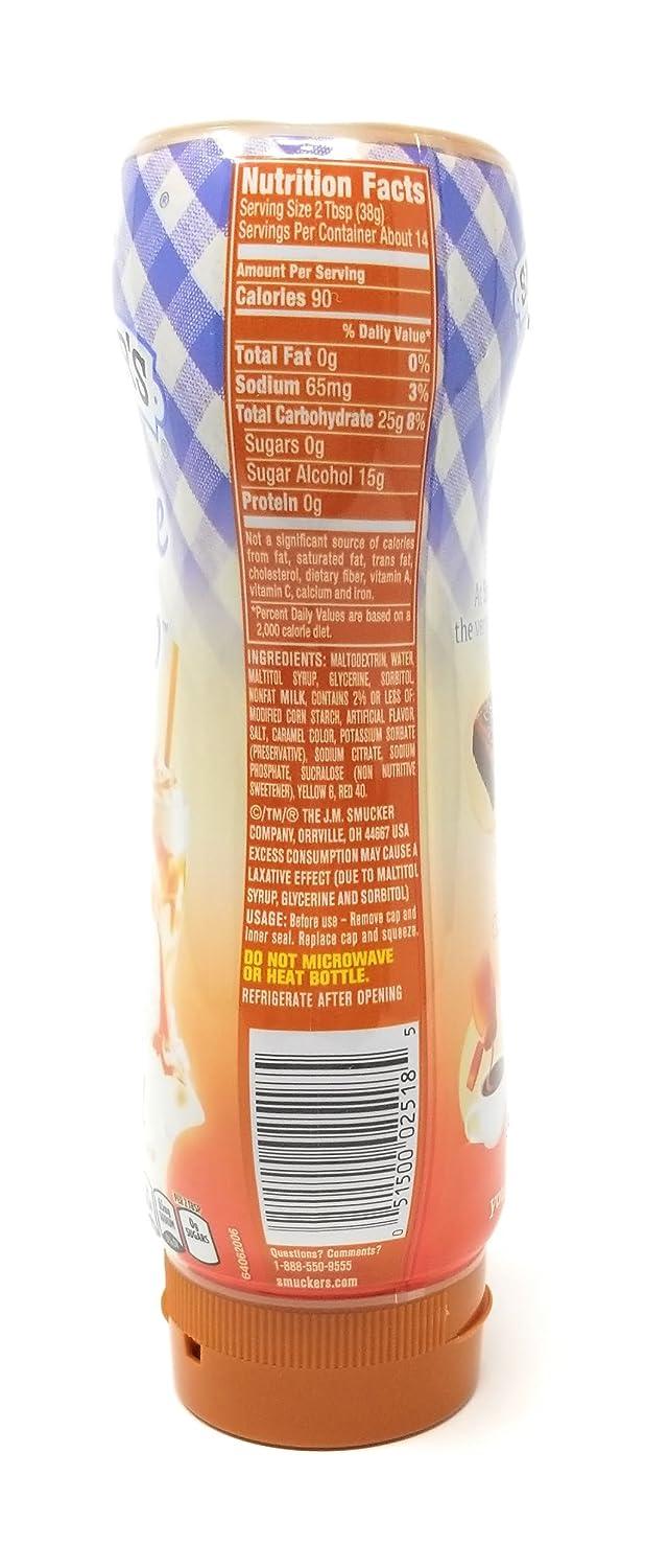 Smucker's Sundae Syrup Sugar Free Caramel Flavored Syrup, 19.25oz (Pack