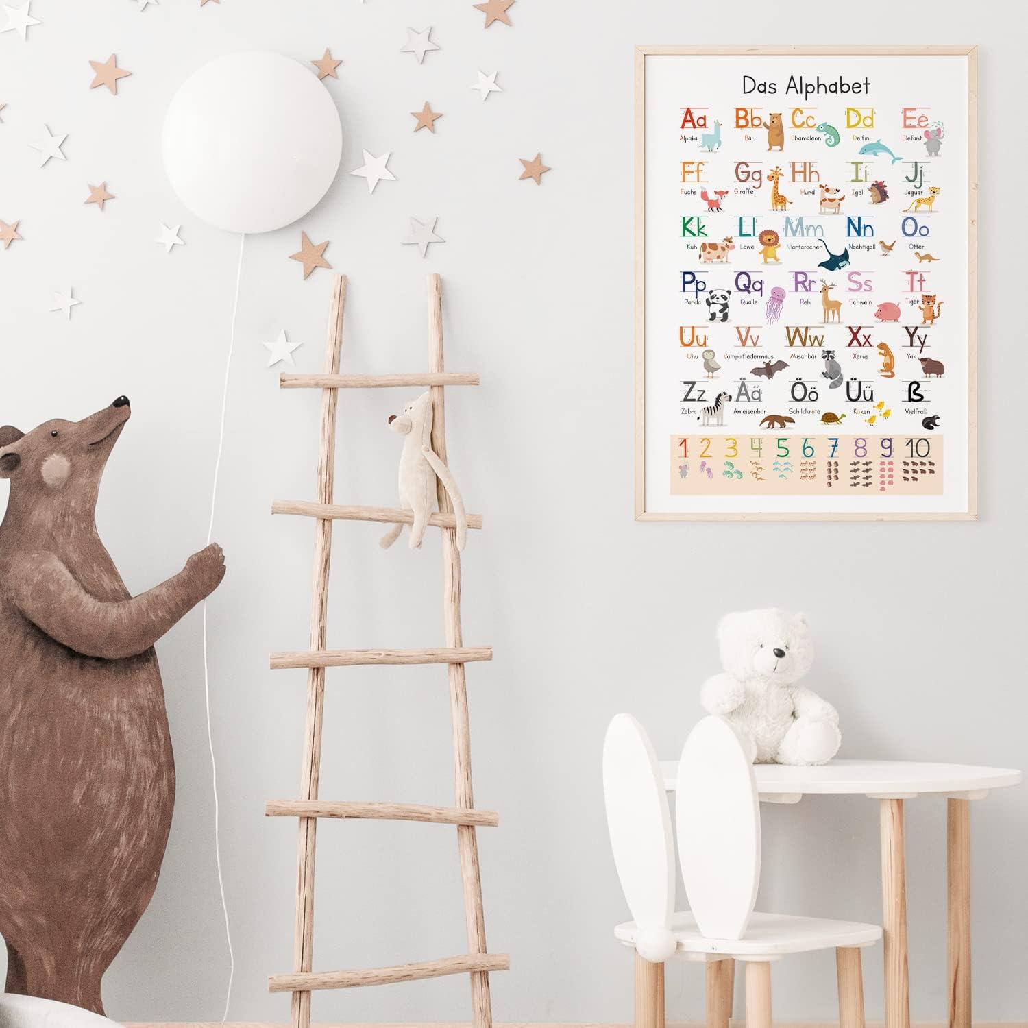 Poster ABC MeinBaby123® XL In Formato A2 (42x59,4 Cm) - Alfabeto Inglese Con Lettere Di Base Per Bambini - Stampato In Germania Su Carta Premium, Regalo Per Scuola Materna - 2