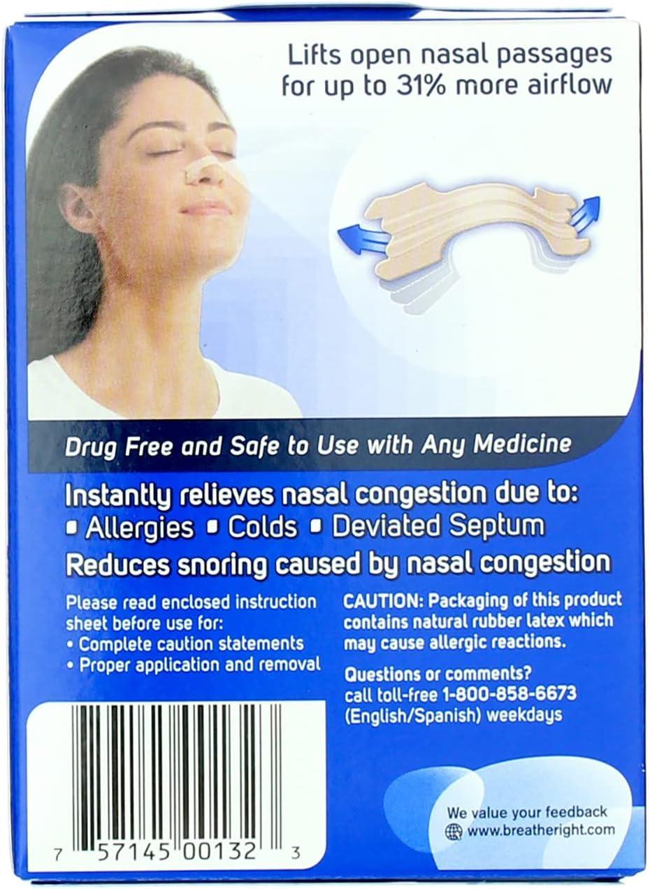 Breathe Right Large Tan Nasal Strips 30 ct Adult Size