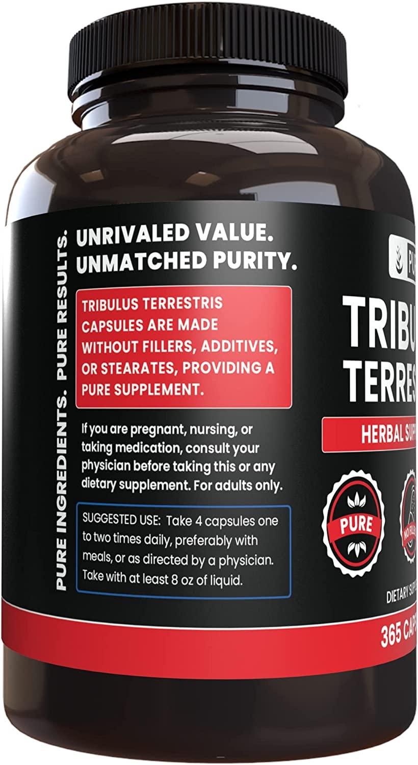 Pure Tribulus Terrestris (365 Capsules) No Fillers, Lab Verified, 365