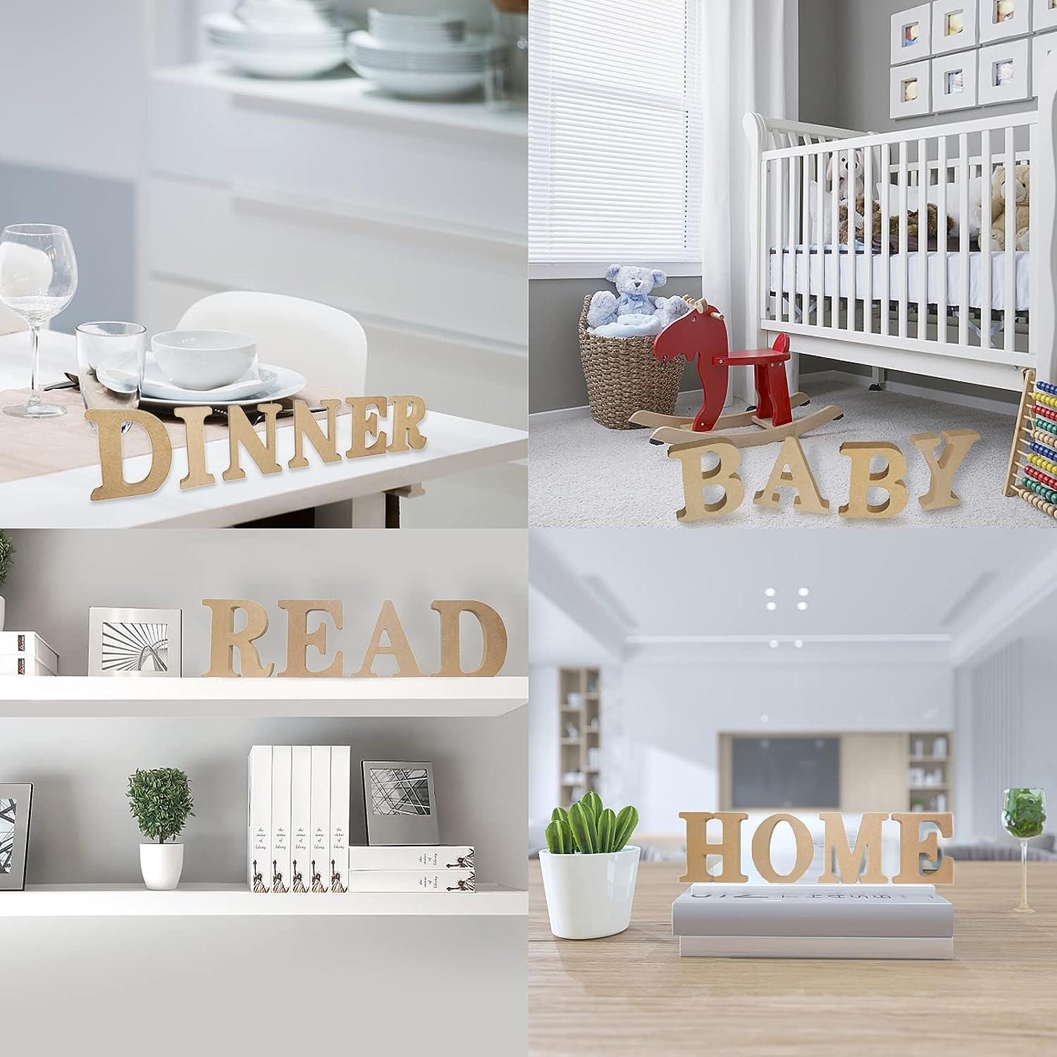 4 Inch Designable Wood Letters Unfinished Wood Letters for Wall Decor  Decorative Standing Letters Slices Sign Board Decoration for Craft Home  Party Projects (A)