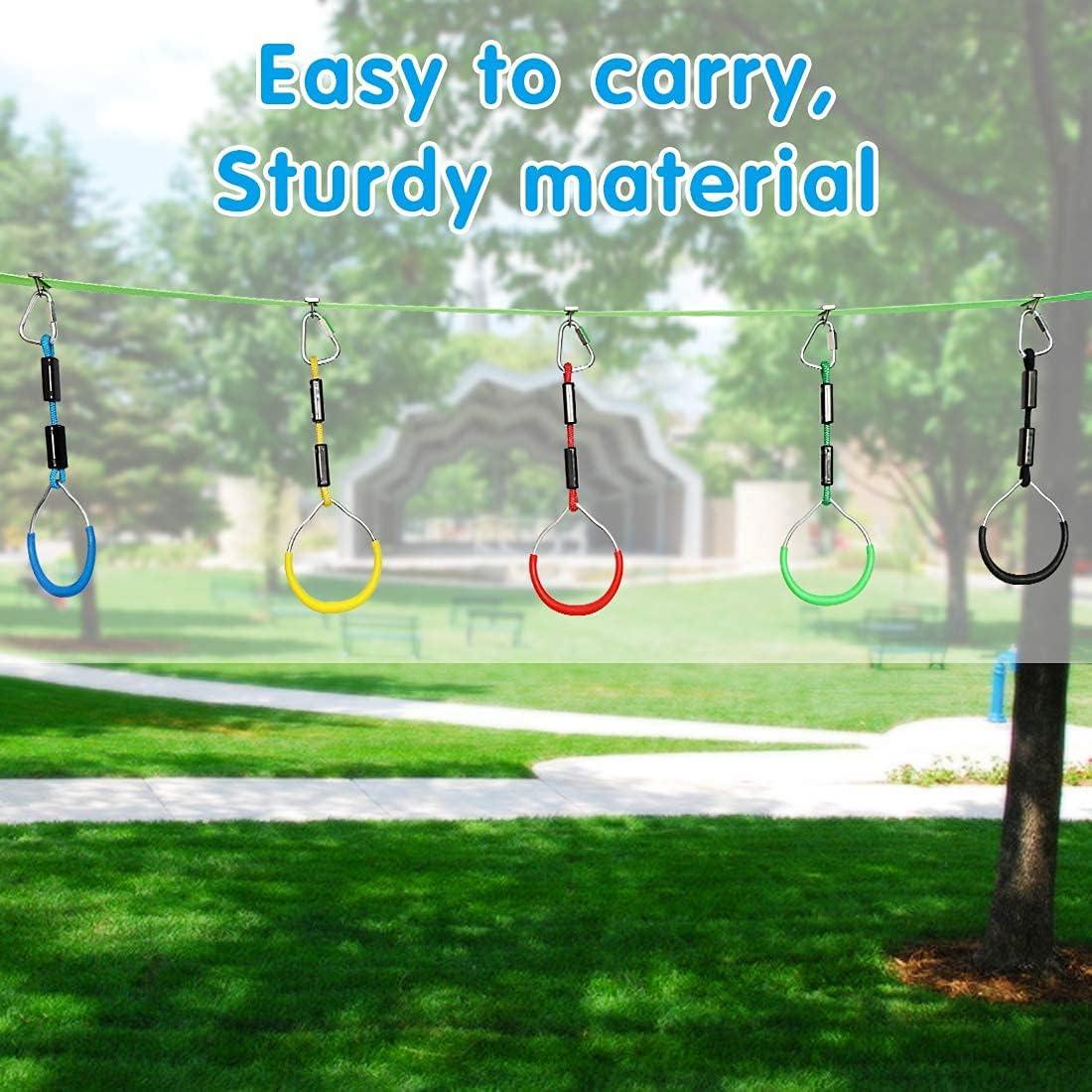 Colorful Swing Gymnastic Bar Rings 5 Pack for Ninja Slackline Outdoor ...